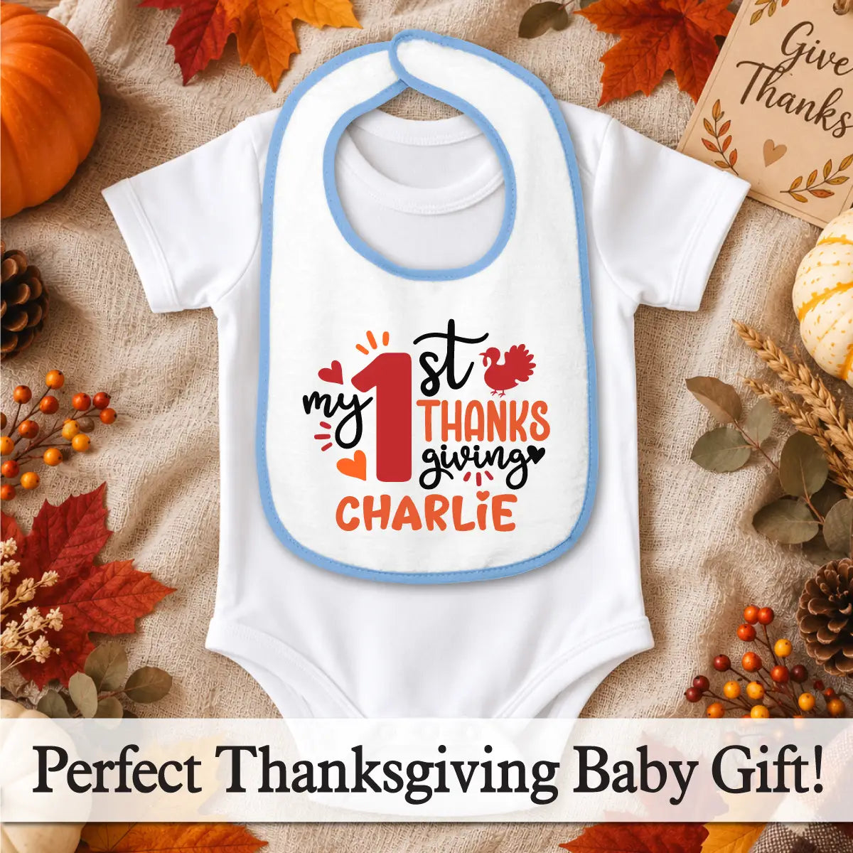 Personalized Thanksgiving Baby Bib