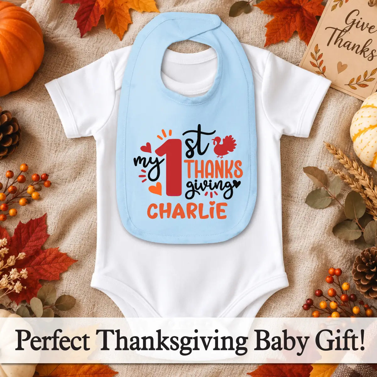 Personalized Thanksgiving Baby Bib