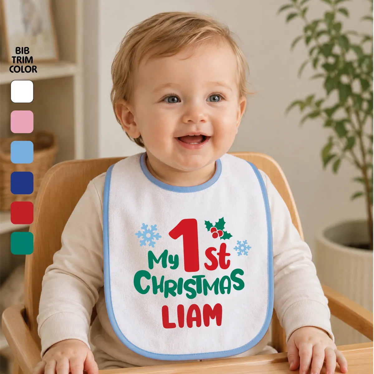 Personalized My 1st Christmas Baby Bib