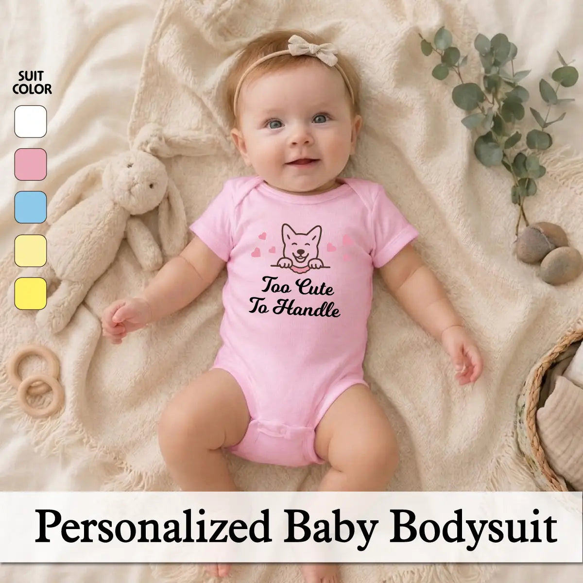 Personalized Puppy Baby Bodysuit