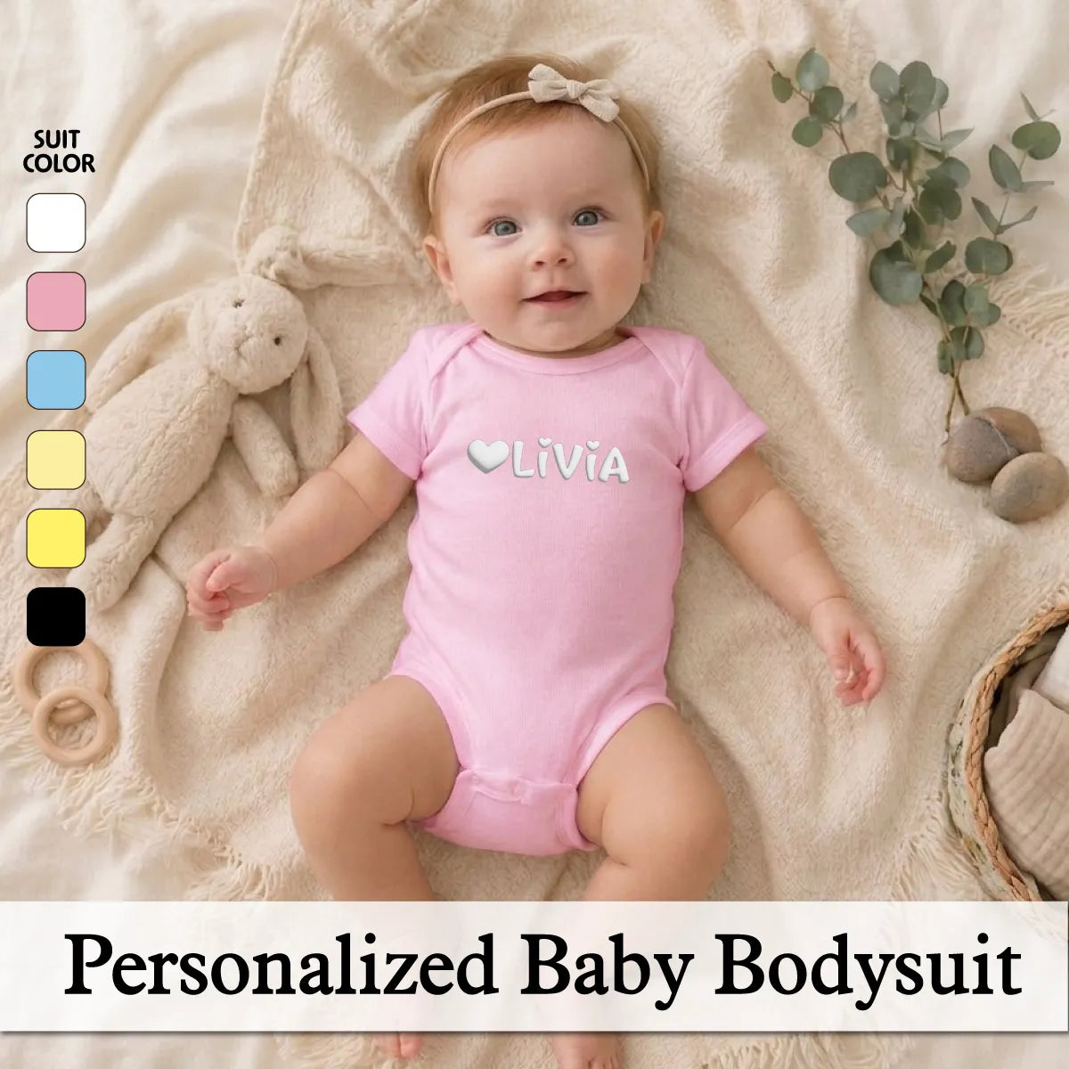 Personalized Puff Baby Bodysuit