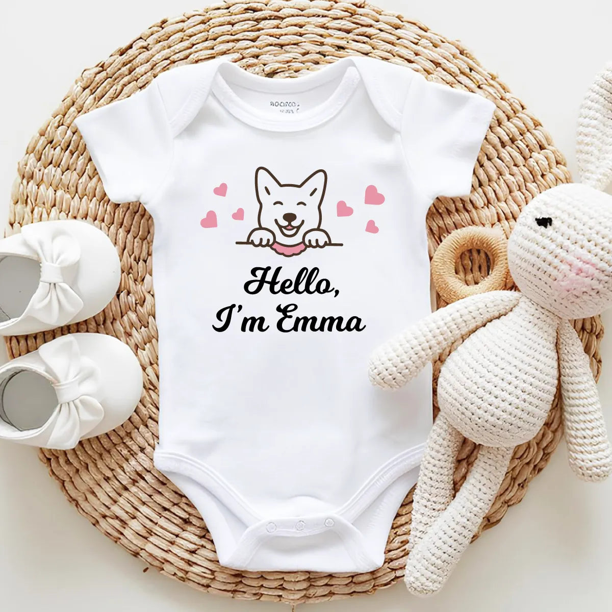 Personalized Puppy Baby Bodysuit