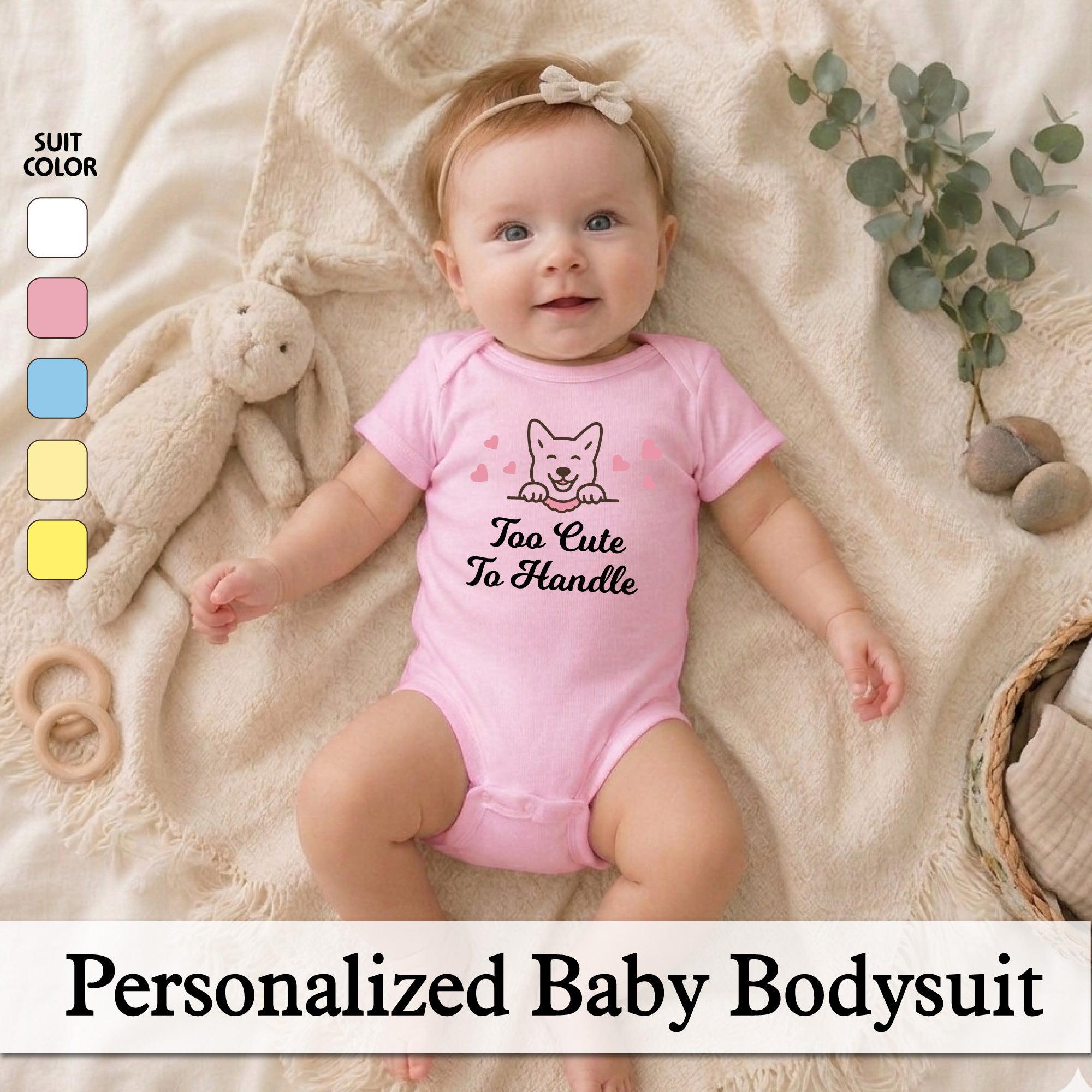 Personalized Jindo Dog Baby Bodysuit
