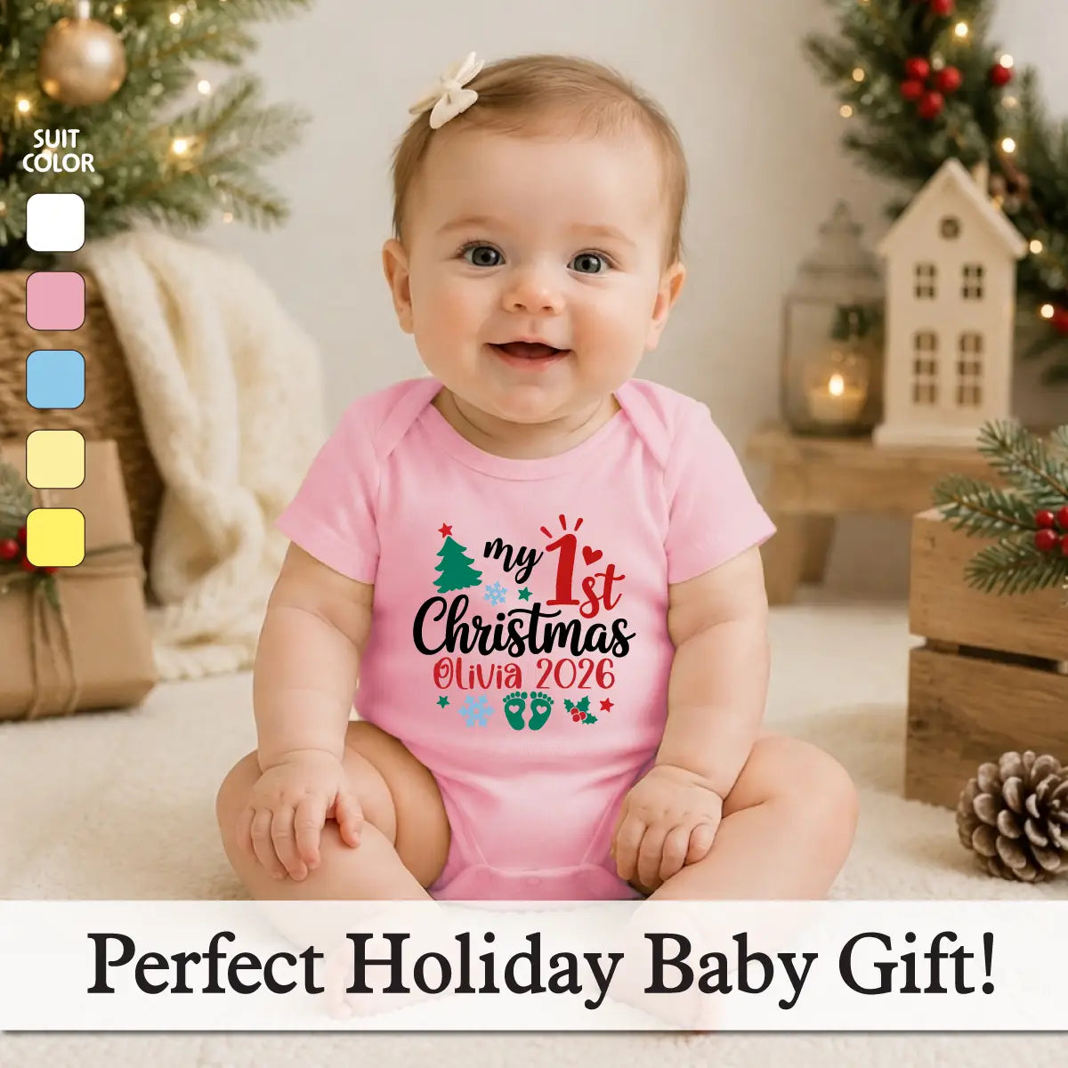 1st Christmas Baby Bodysuit