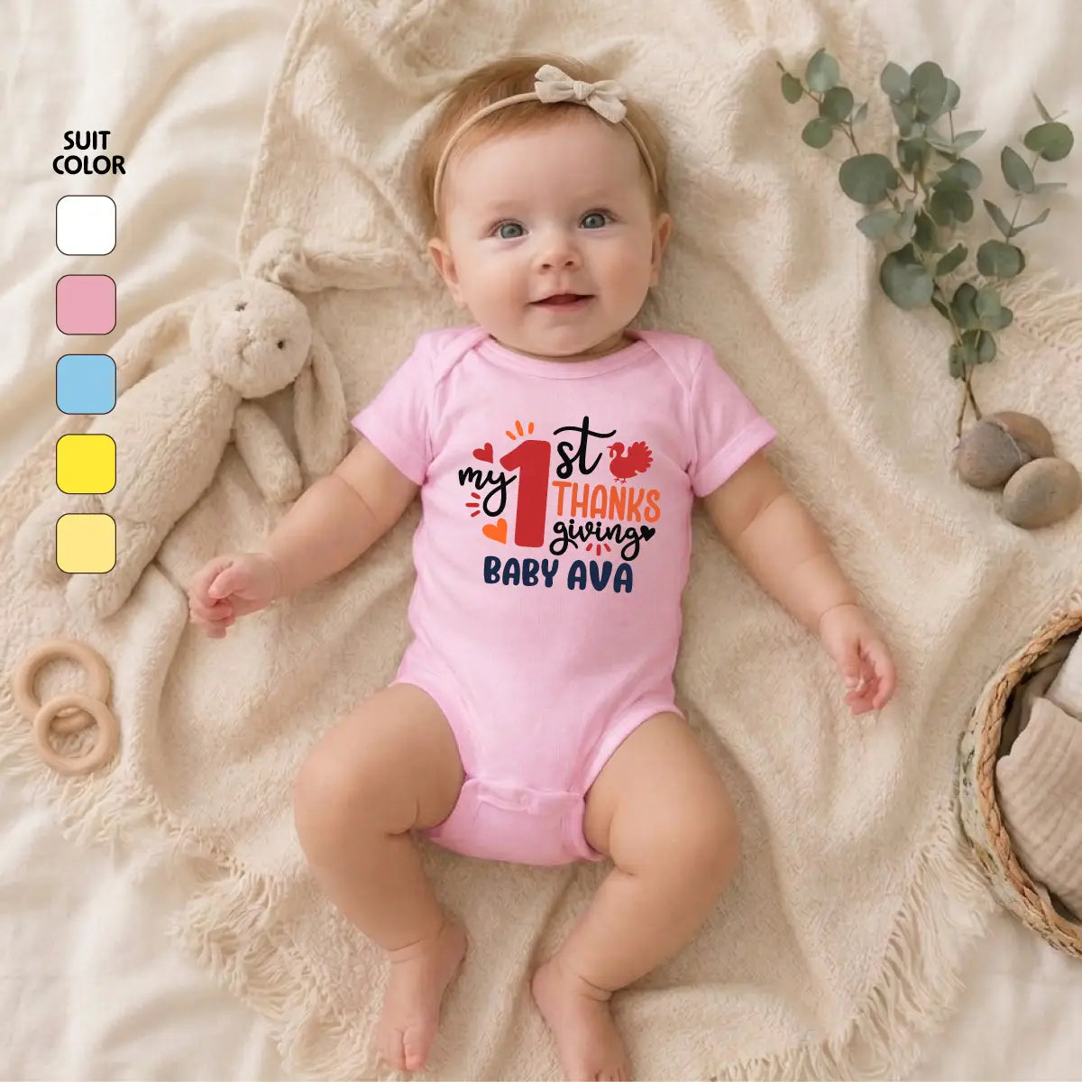 Personalized Thanksgiving Baby Bodysuit