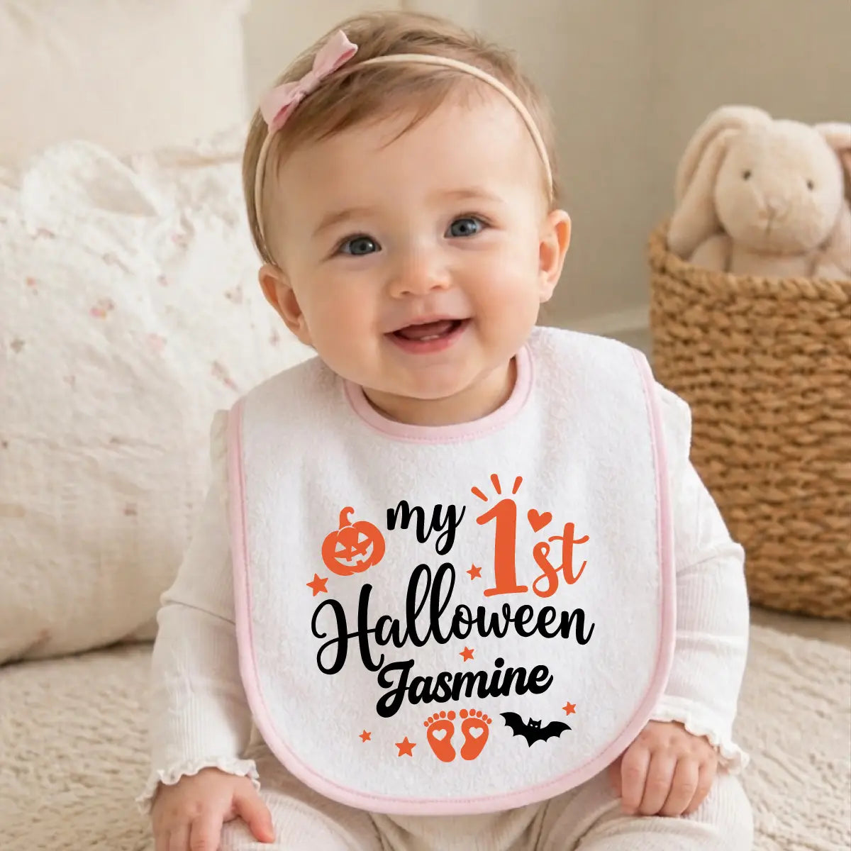 Personalized 1st Halloween Baby Bib