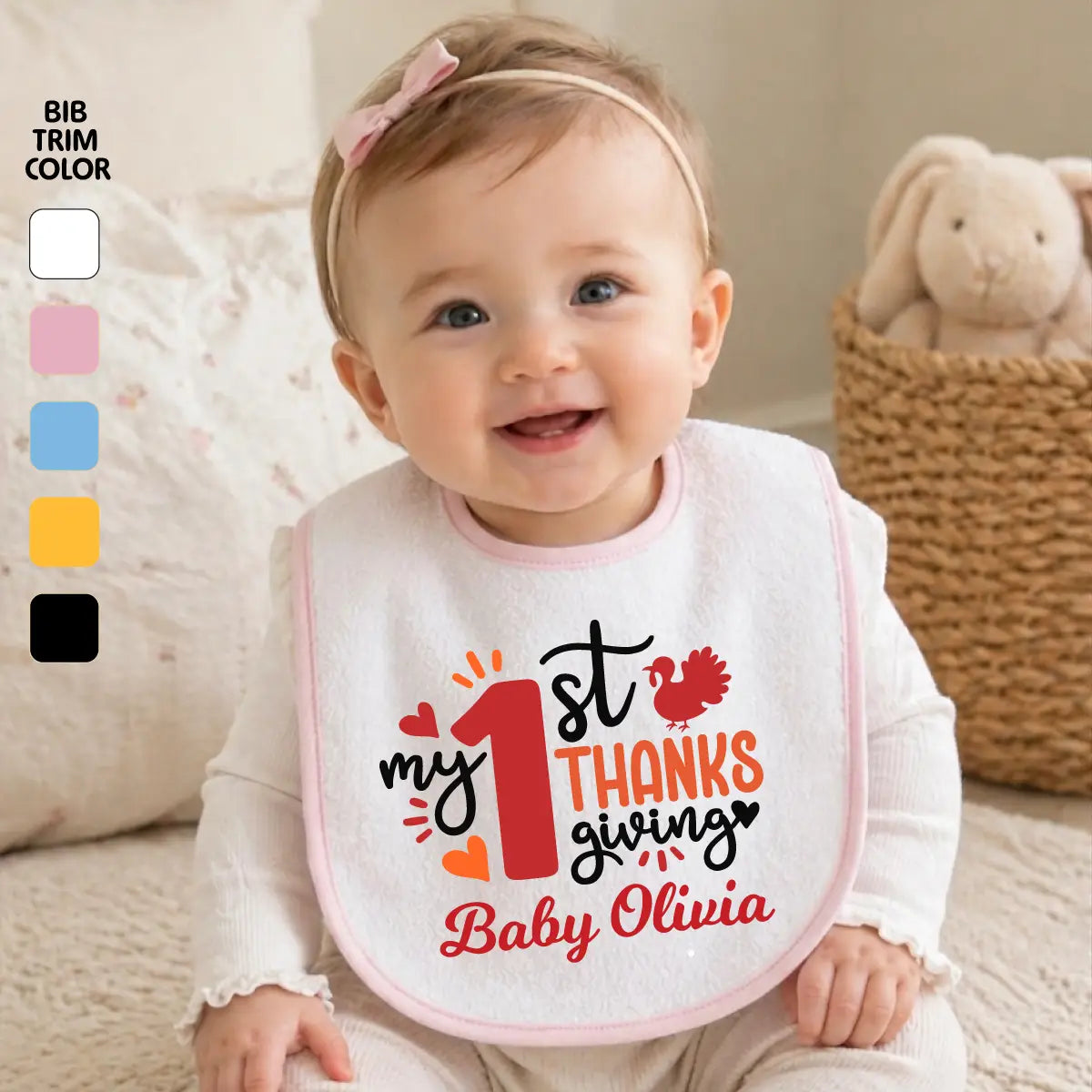 Personalized Thanksgiving Baby Bib