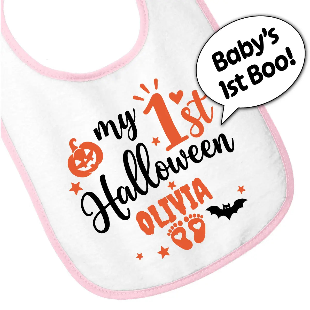 Personalized 1st Halloween Baby Bib