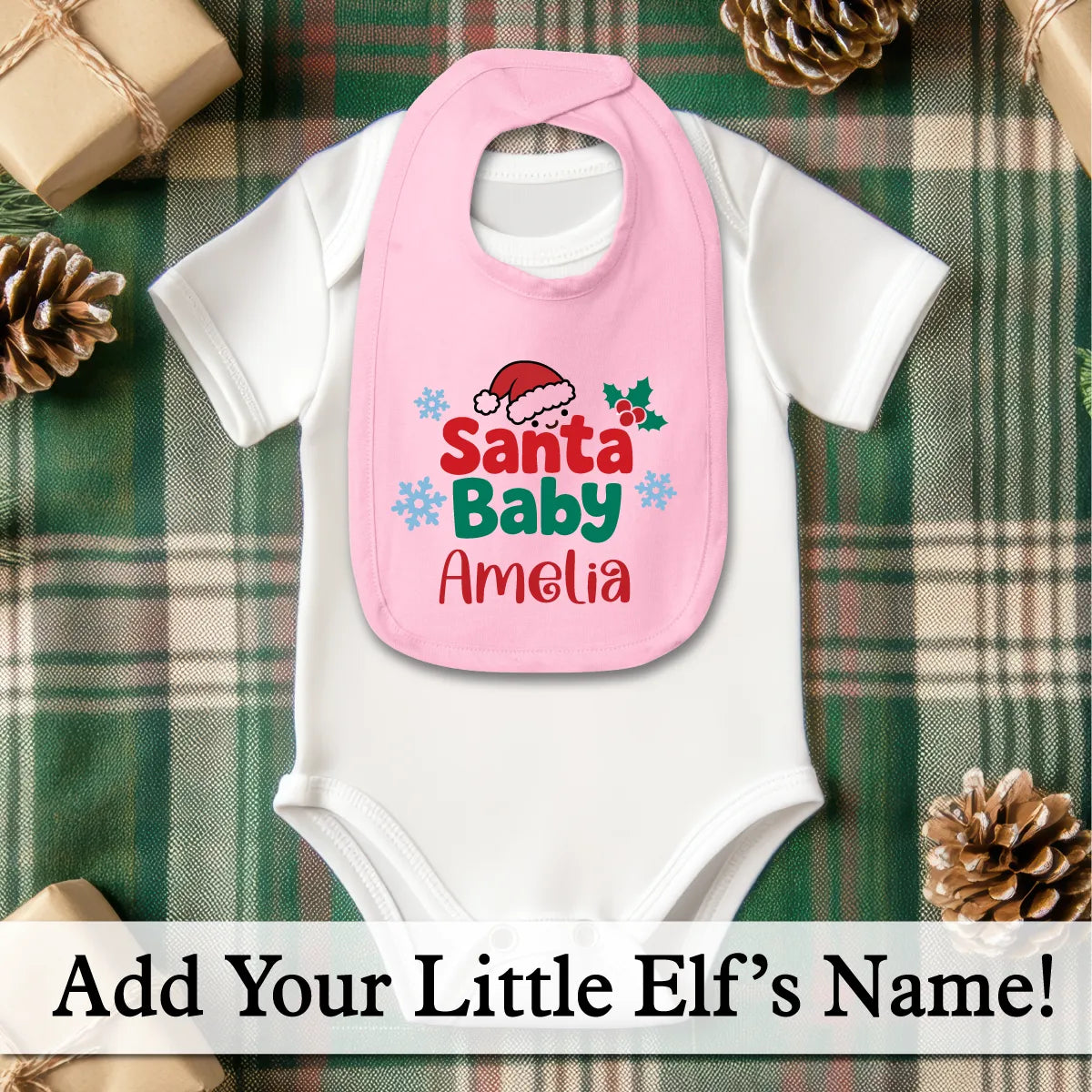 Personalized Santa Baby Christmas Bib