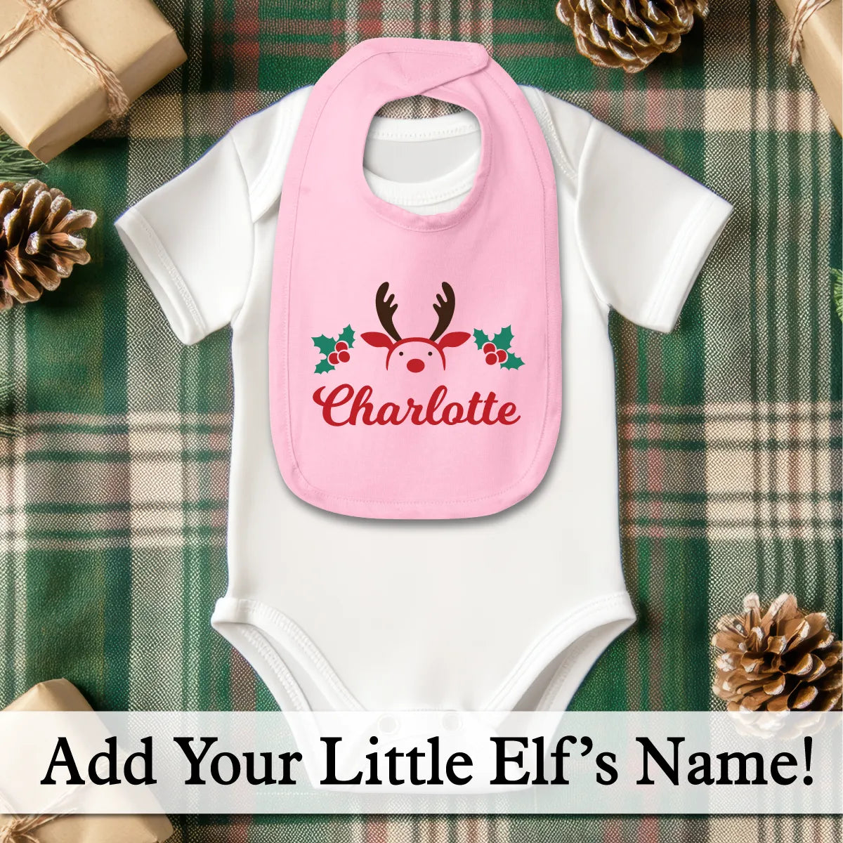 Personalized Christmas Baby Bib