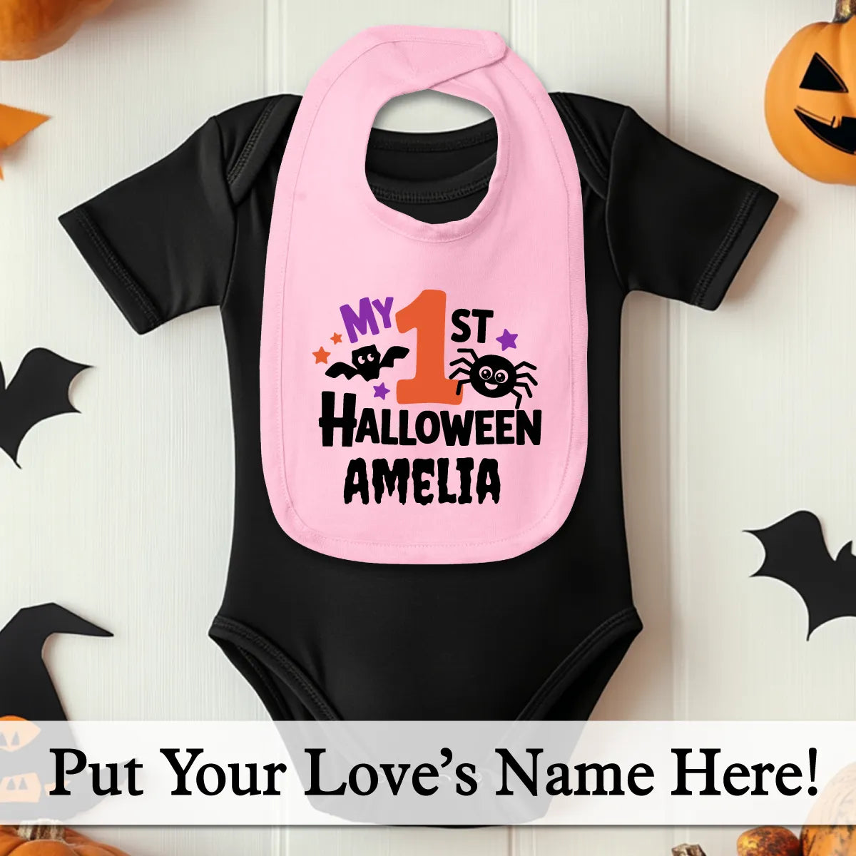 Personalized 1st Halloween Baby Bib