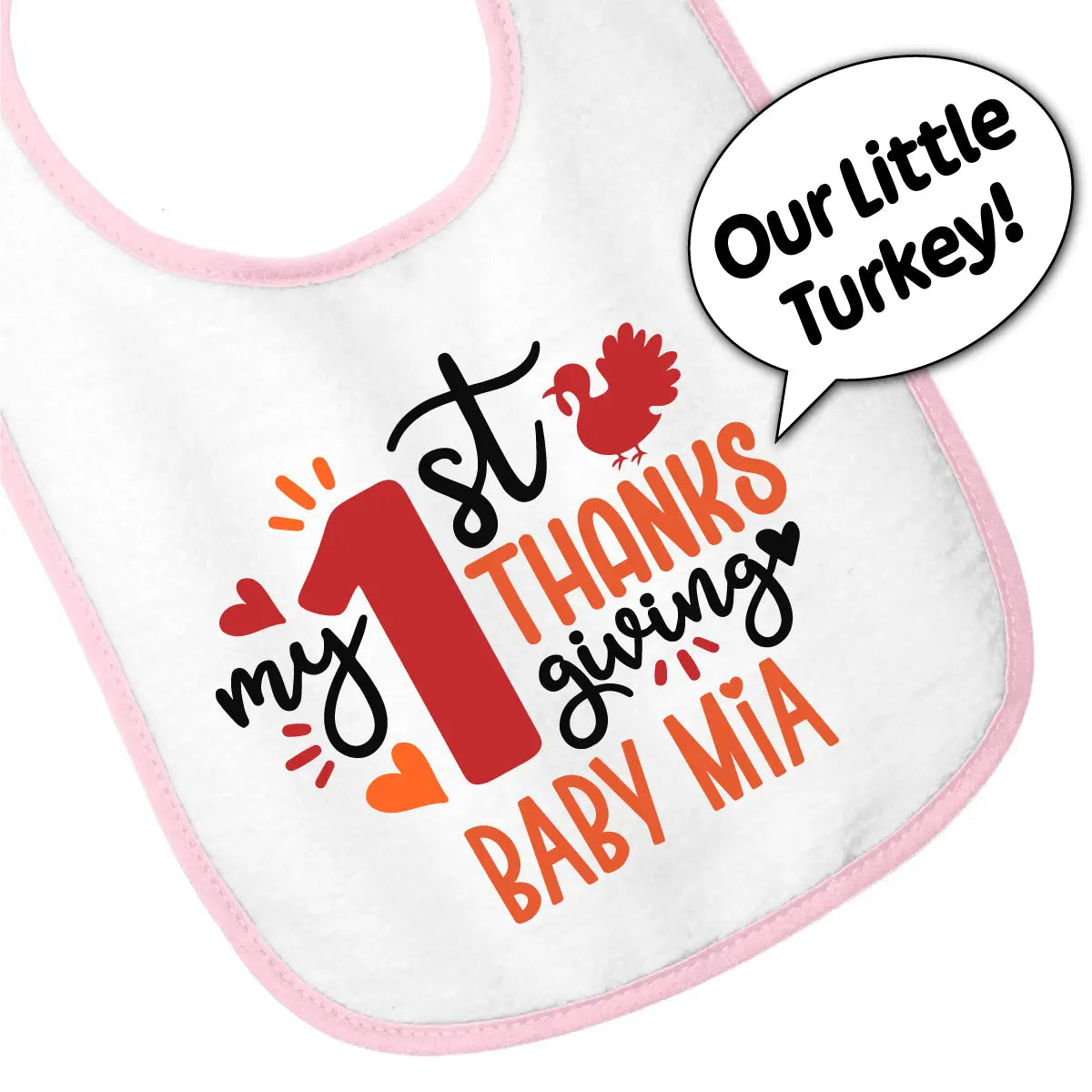 Personalized Thanksgiving Baby Bib