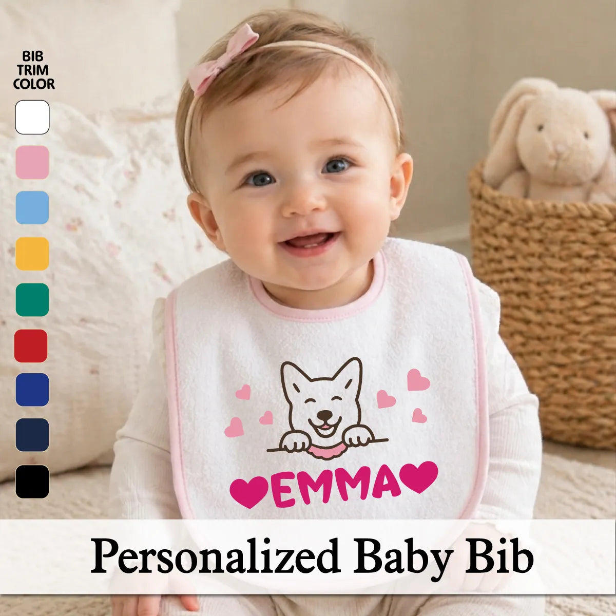 Personalized Cotton Terry  Baby Bib