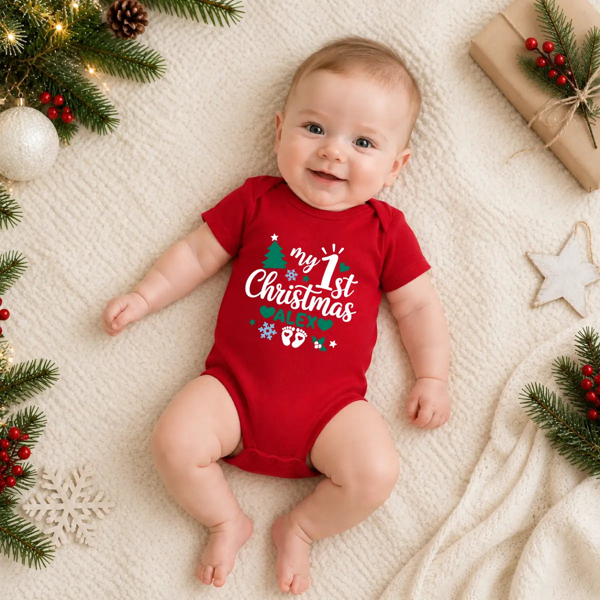 1st Christmas Baby Bodysuit