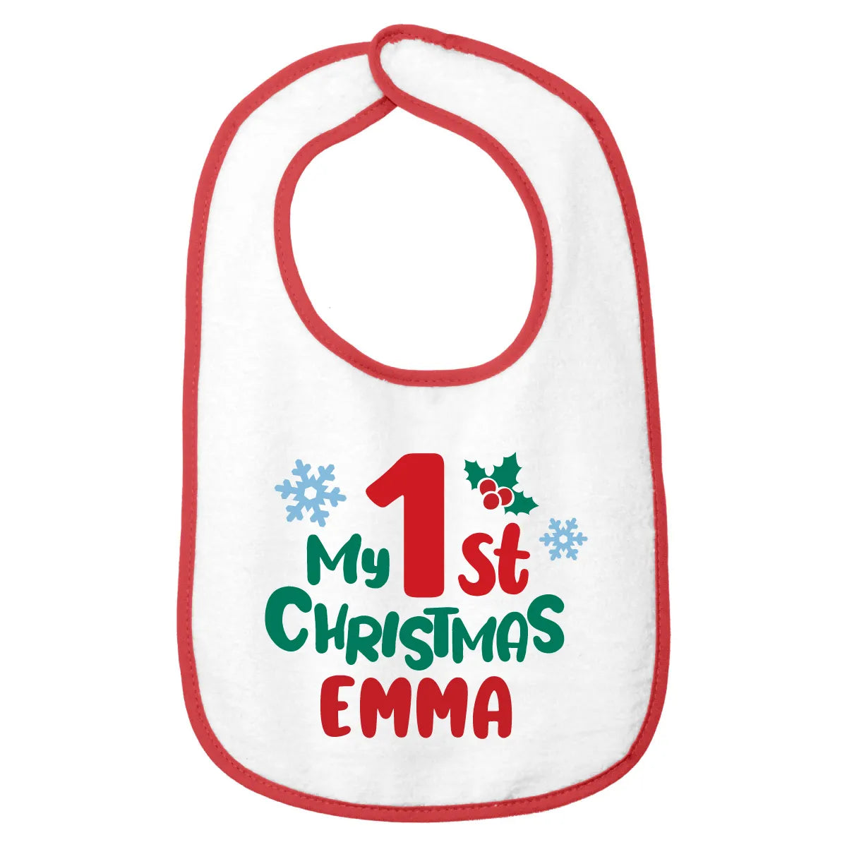 Personalized My 1st Christmas Baby Bib