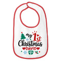 Personalized 1st Christmas Baby Bib