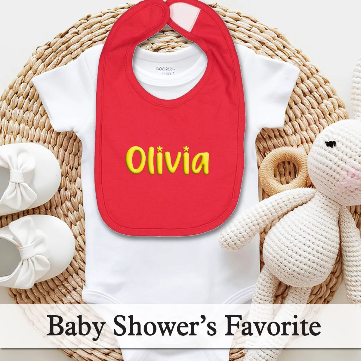 Personalized Puff Jersey Baby Bib