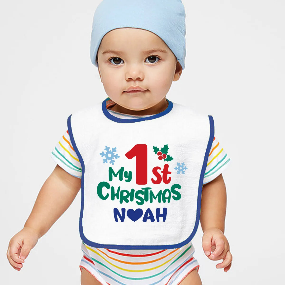Personalized My 1st Christmas Baby Bib