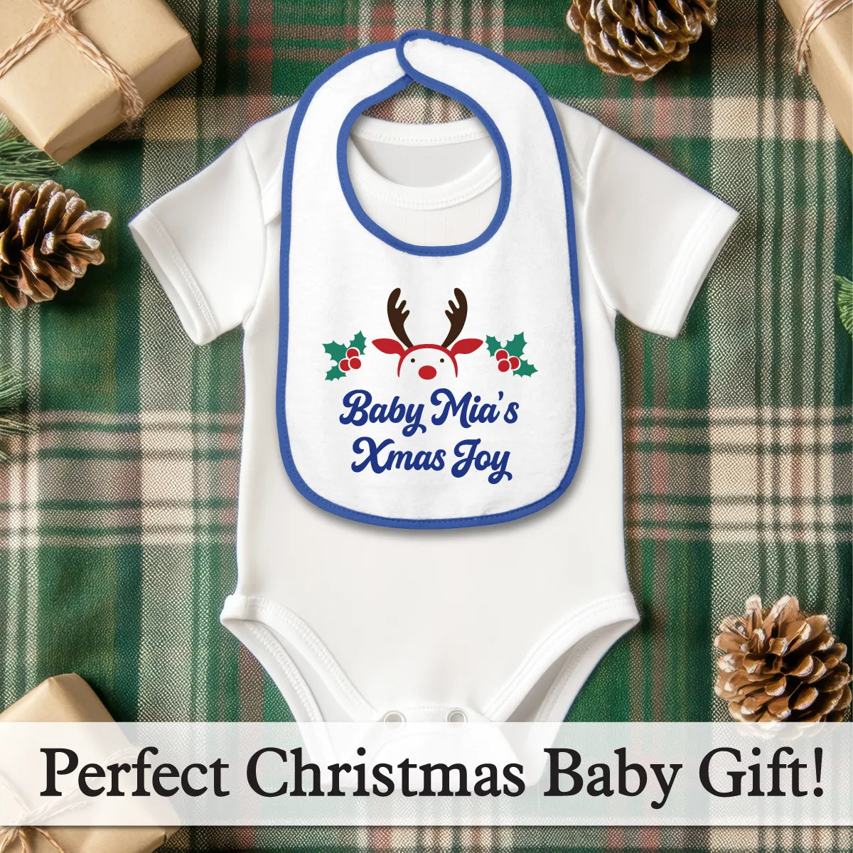 Personalized Christmas Baby Bib