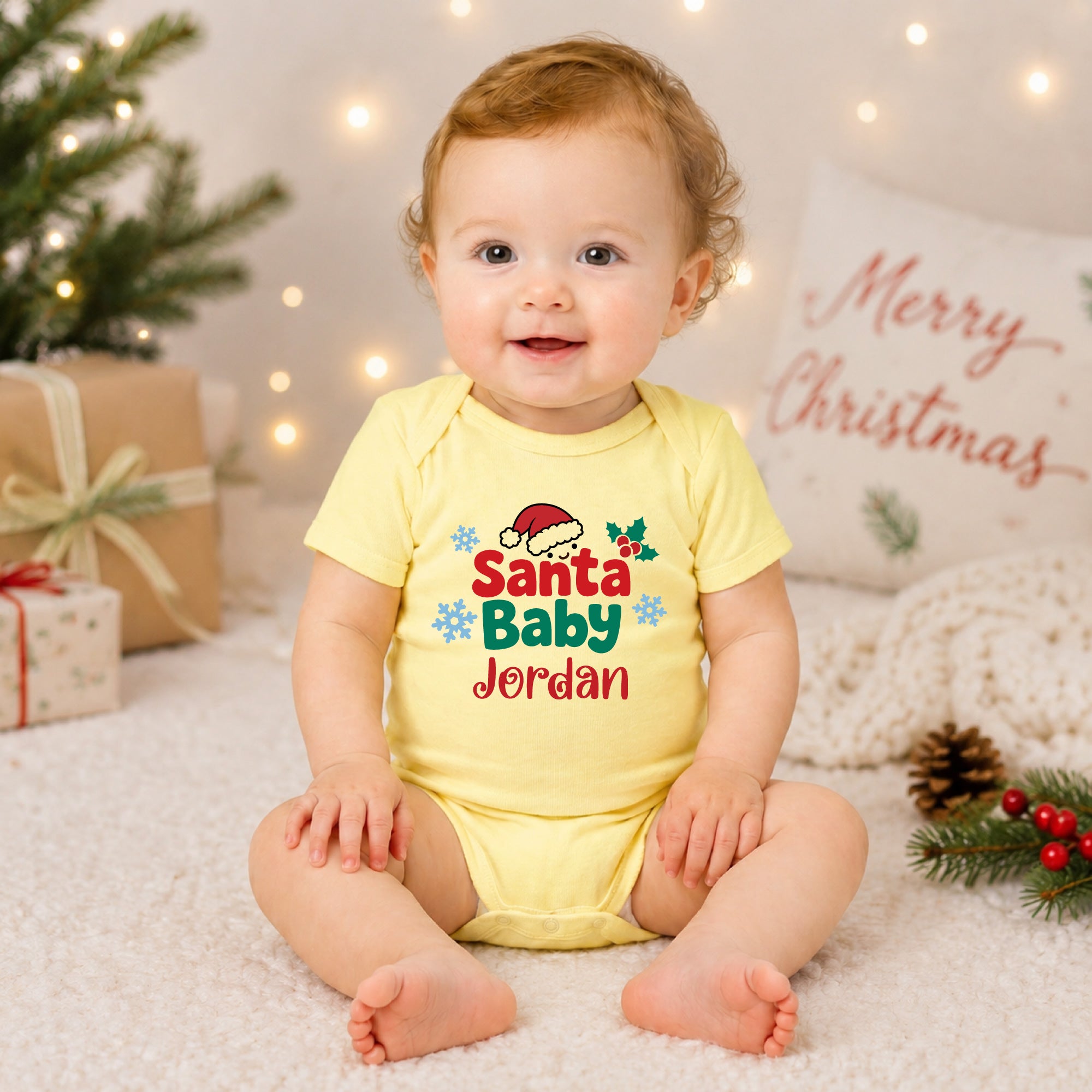 Personalized Santa Baby Christmas Bodysuit