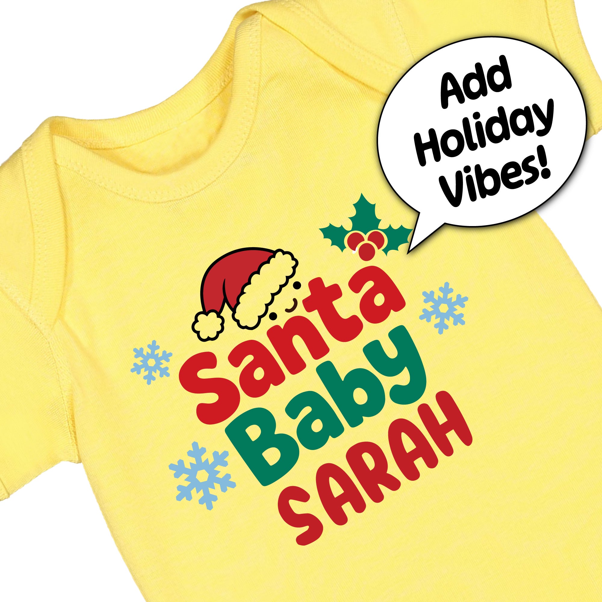 Personalized Santa Baby Christmas Bodysuit