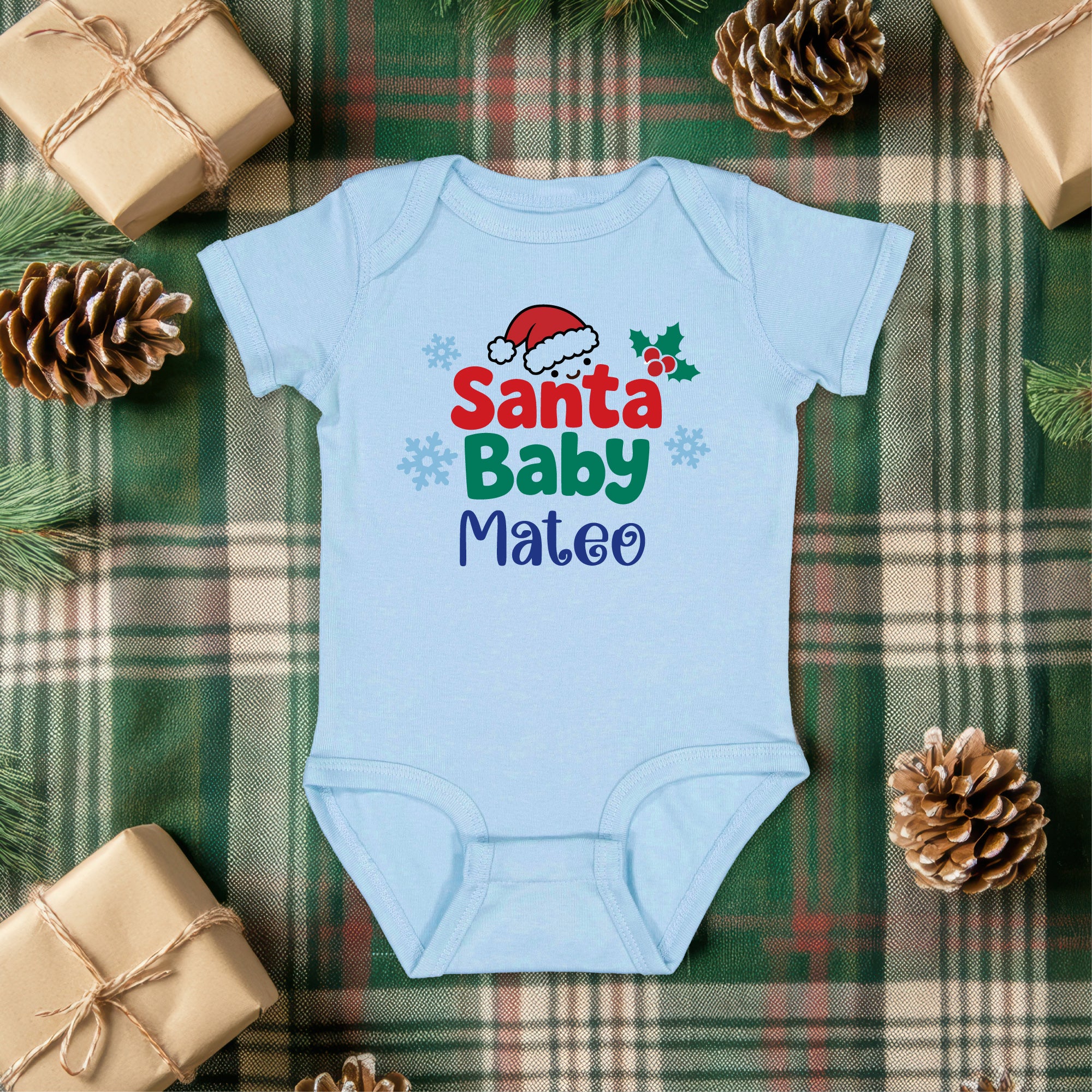 Personalized Santa Baby Christmas Bodysuit