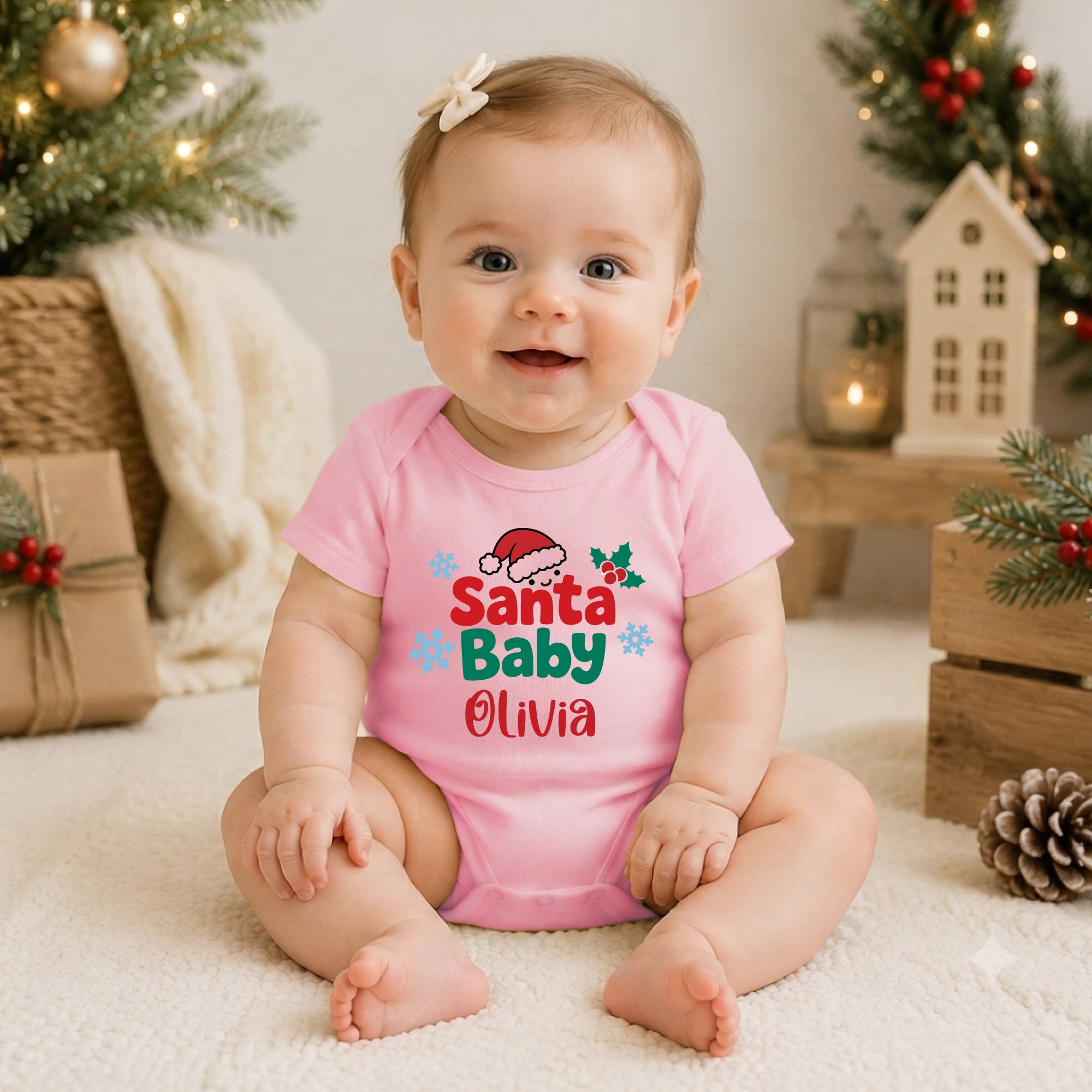 Personalized Santa Baby Christmas Bodysuit