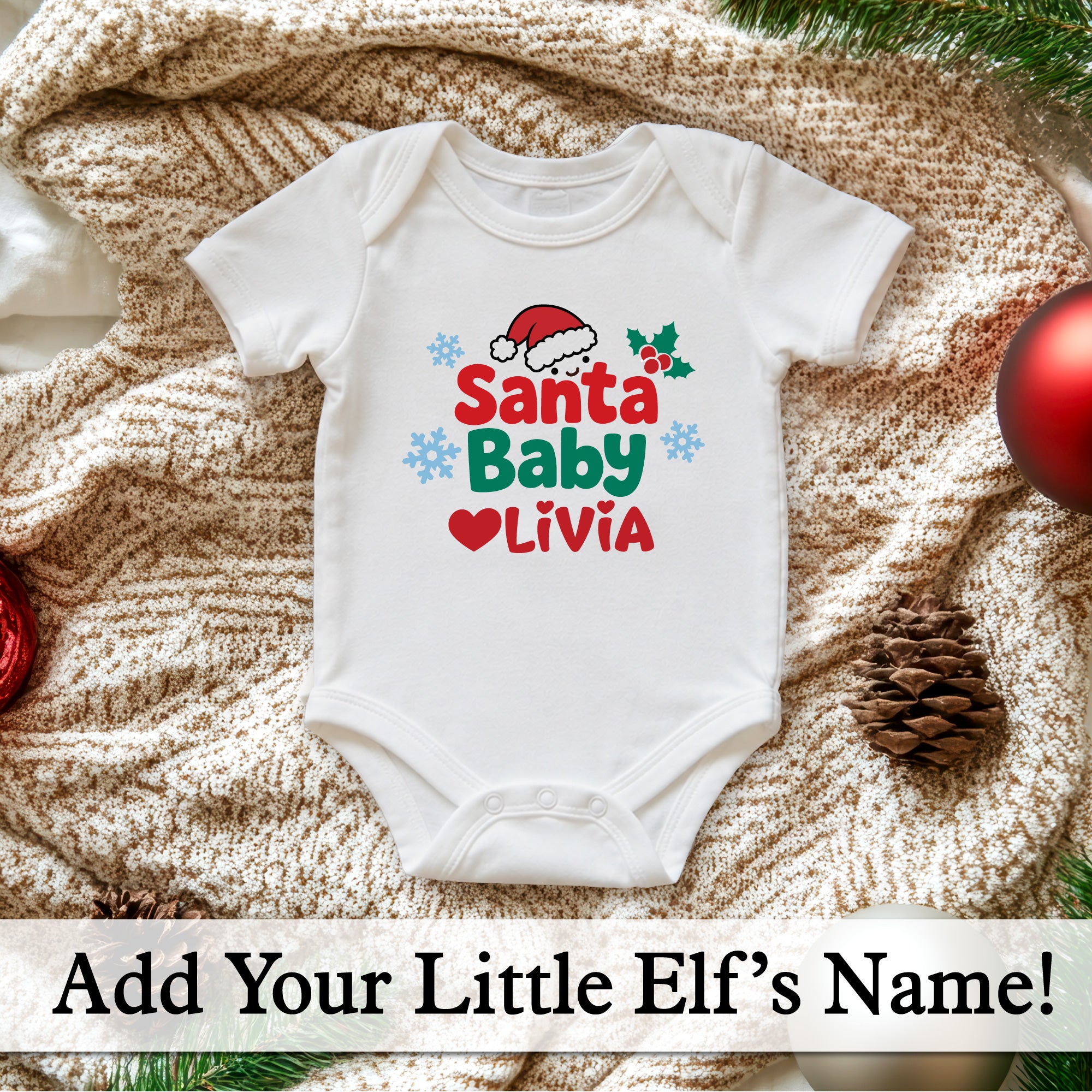 Personalized Santa Baby Christmas Bodysuit