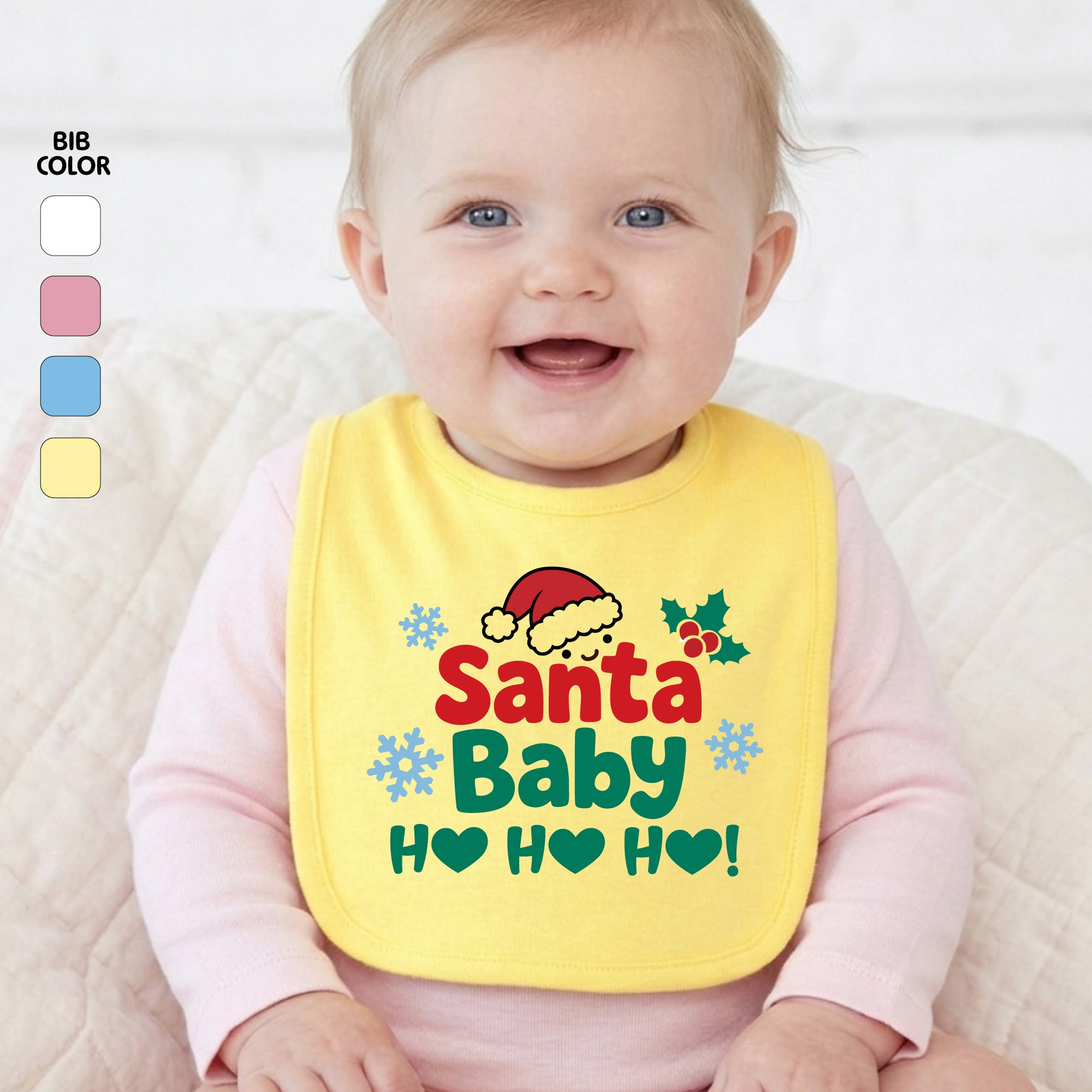 Personalized Santa Baby Christmas Baby Bib