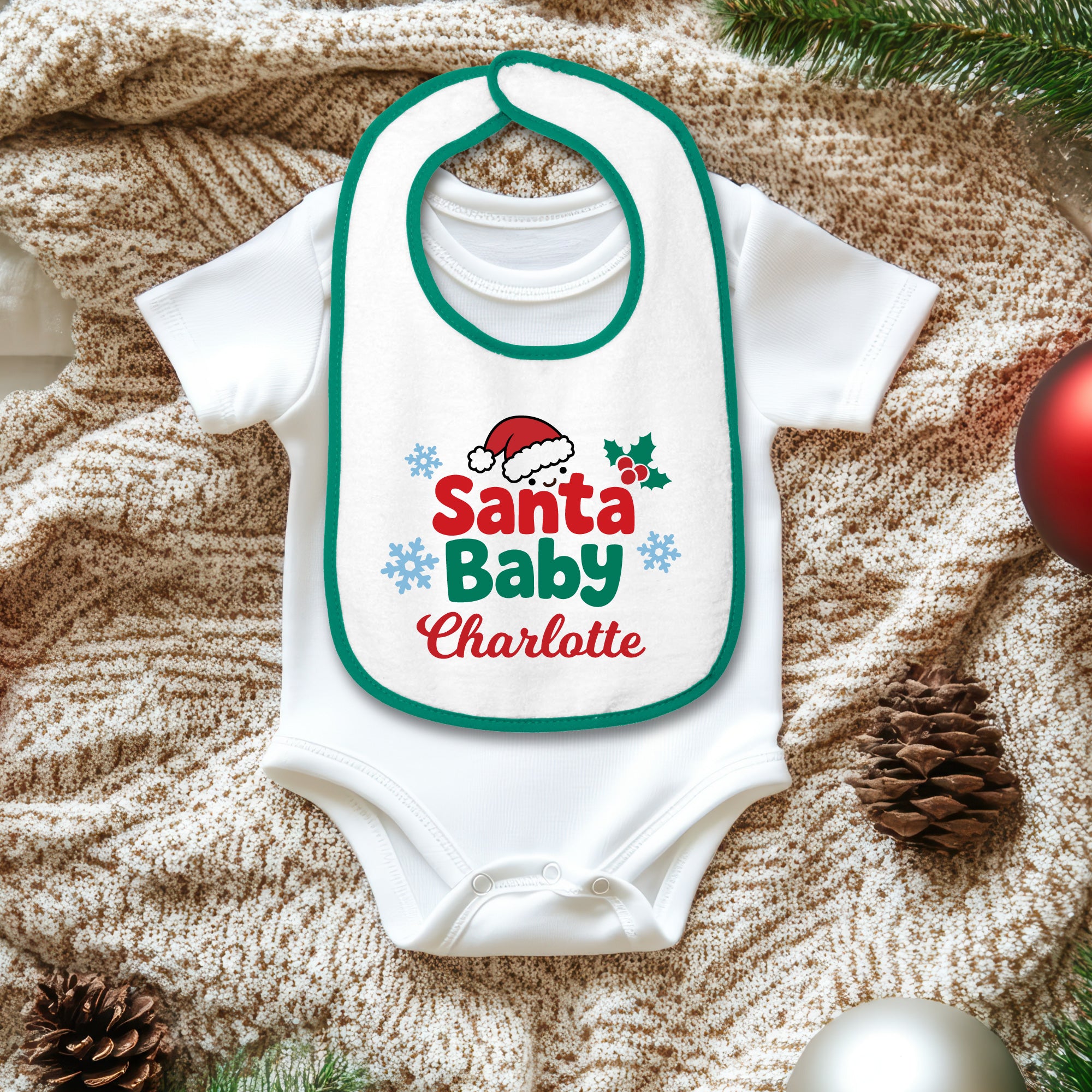 Personalized Christmas Baby Bib