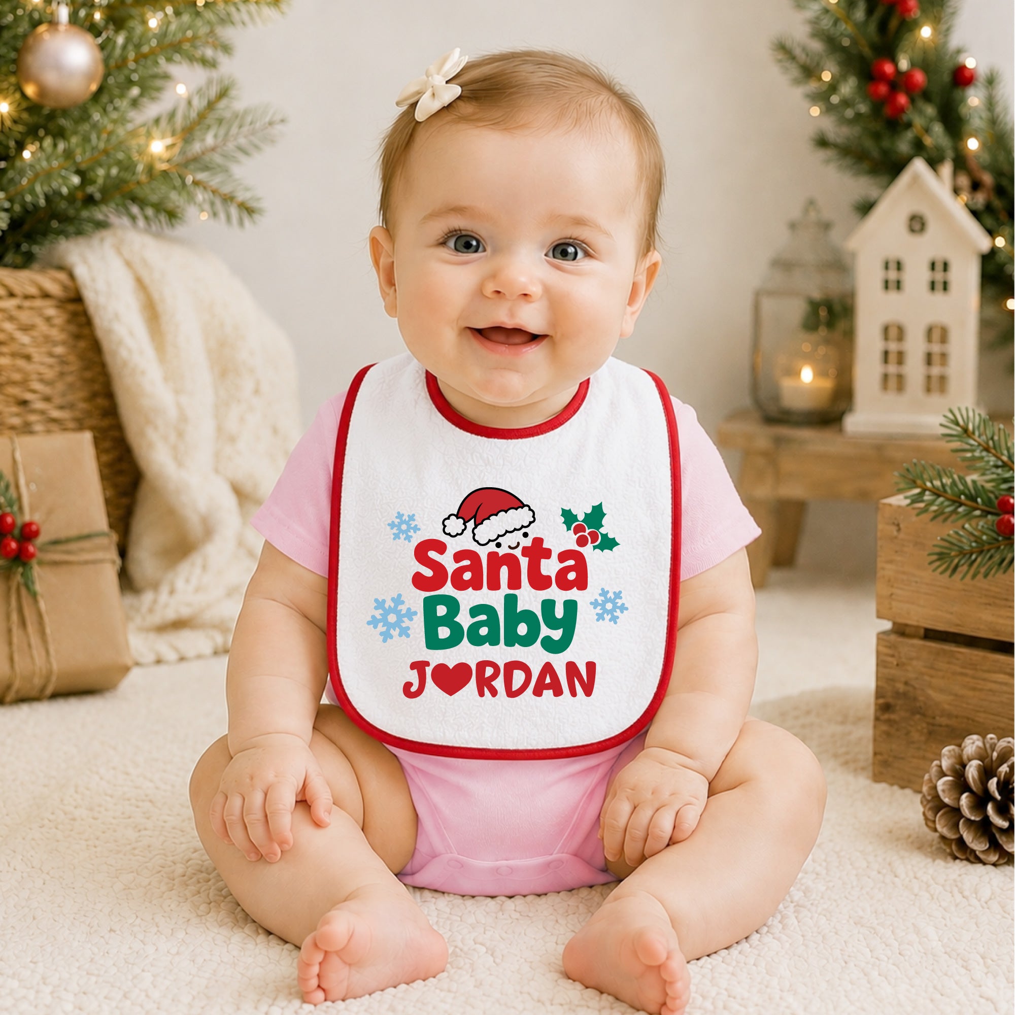 Personalized Christmas Baby Bib