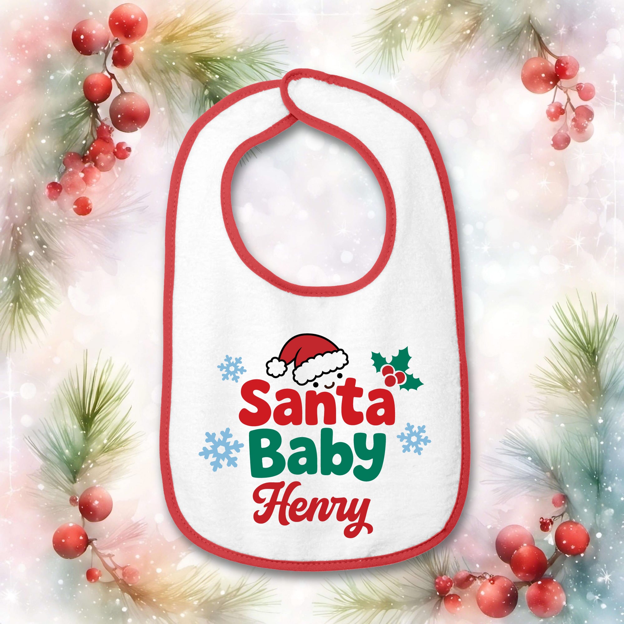 Personalized Christmas Baby Bib