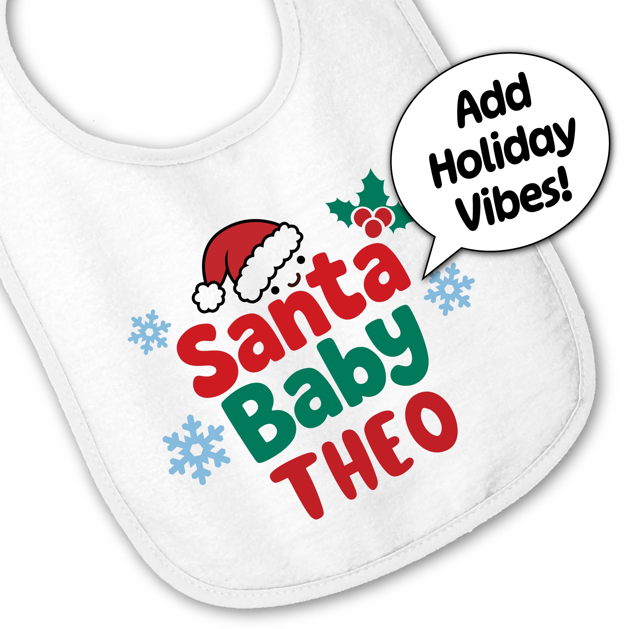 Personalized Christmas Baby Bib