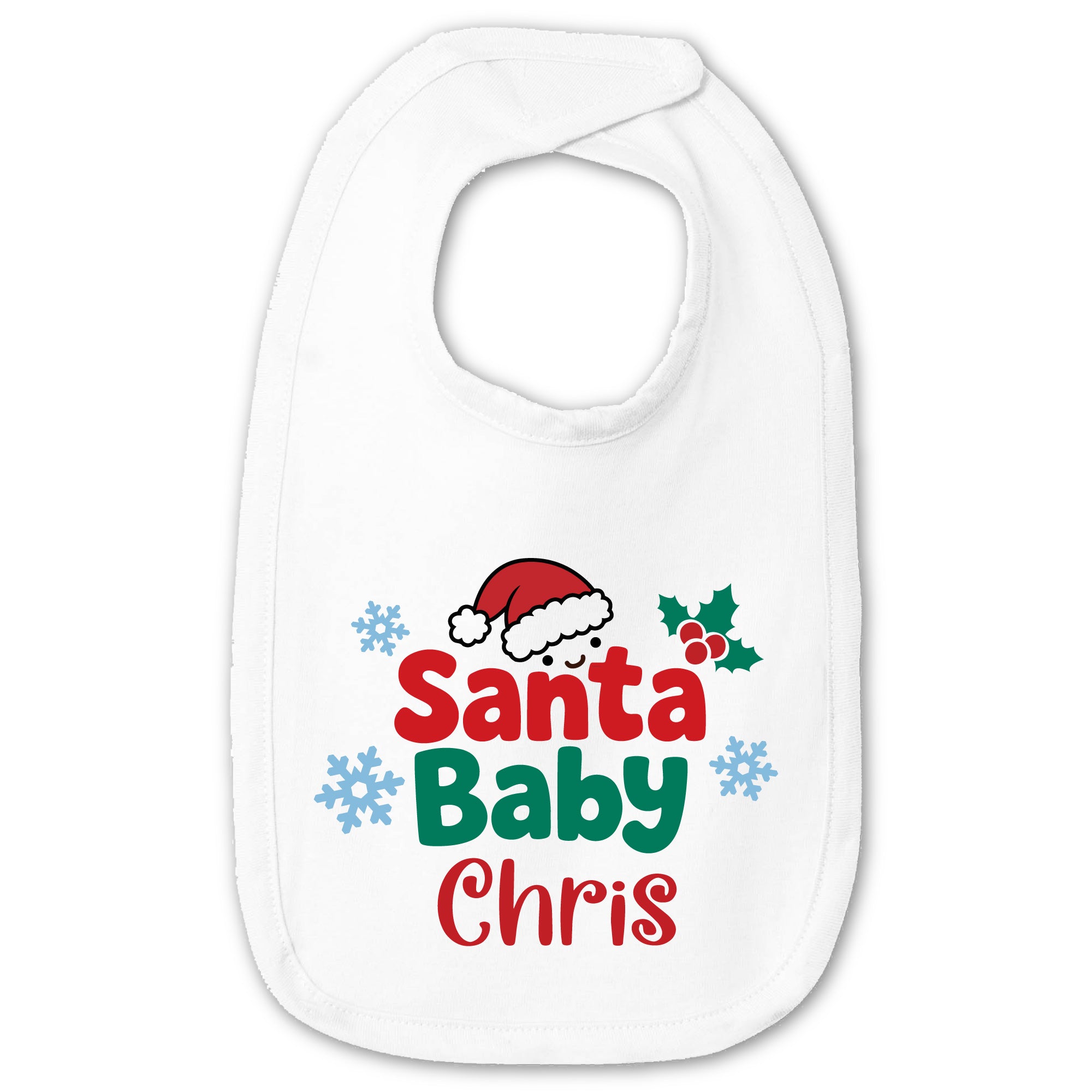 Personalized Santa Baby Christmas Baby Bib