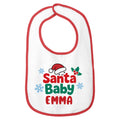 Personalized Santa Baby Christmas Cotton Terry Baby Bib | Custom Name