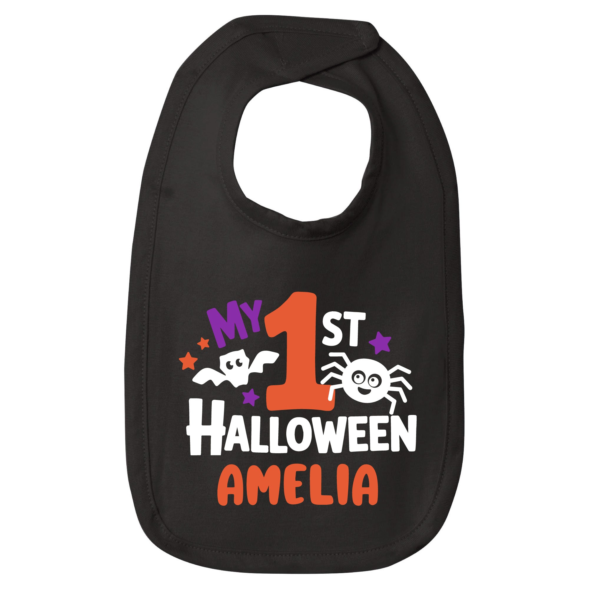 Personalized My 1st Halloween Premium Jersey Baby Bib | Custom Name