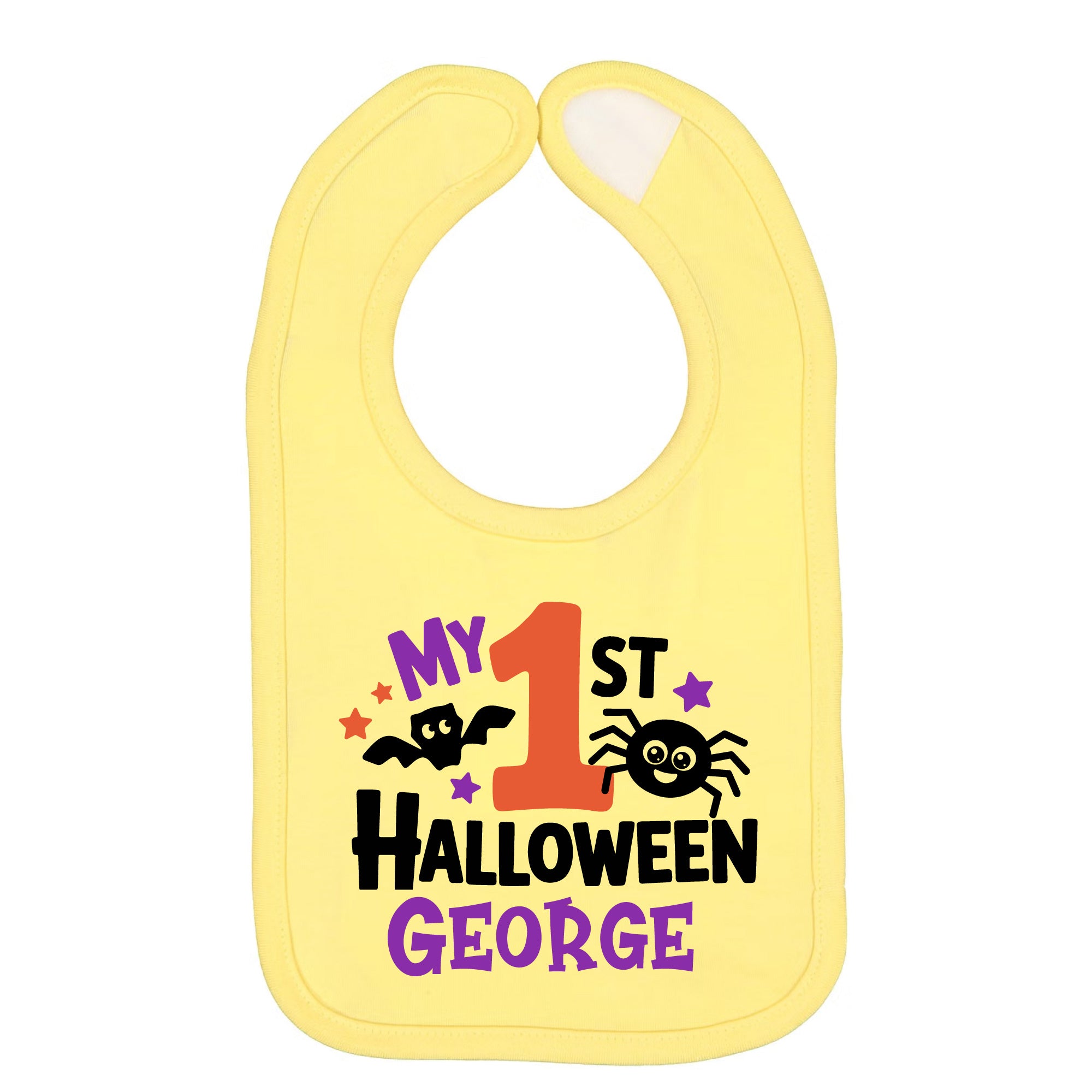 Personalized My 1st Halloween Premium Jersey Baby Bib | Custom Name
