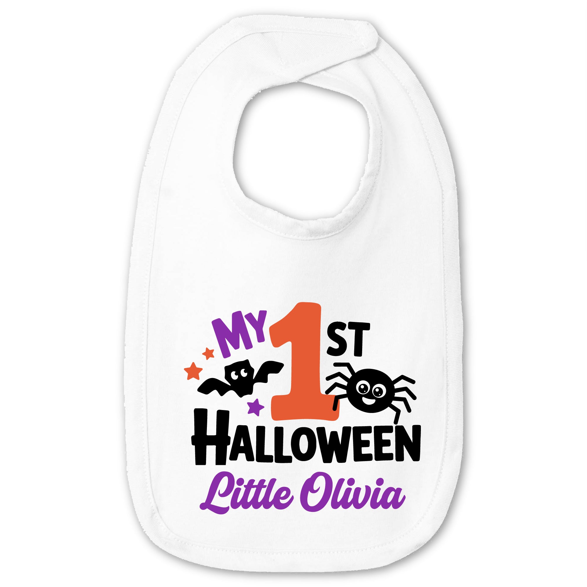 Personalized My 1st Halloween Premium Jersey Baby Bib | Custom Name