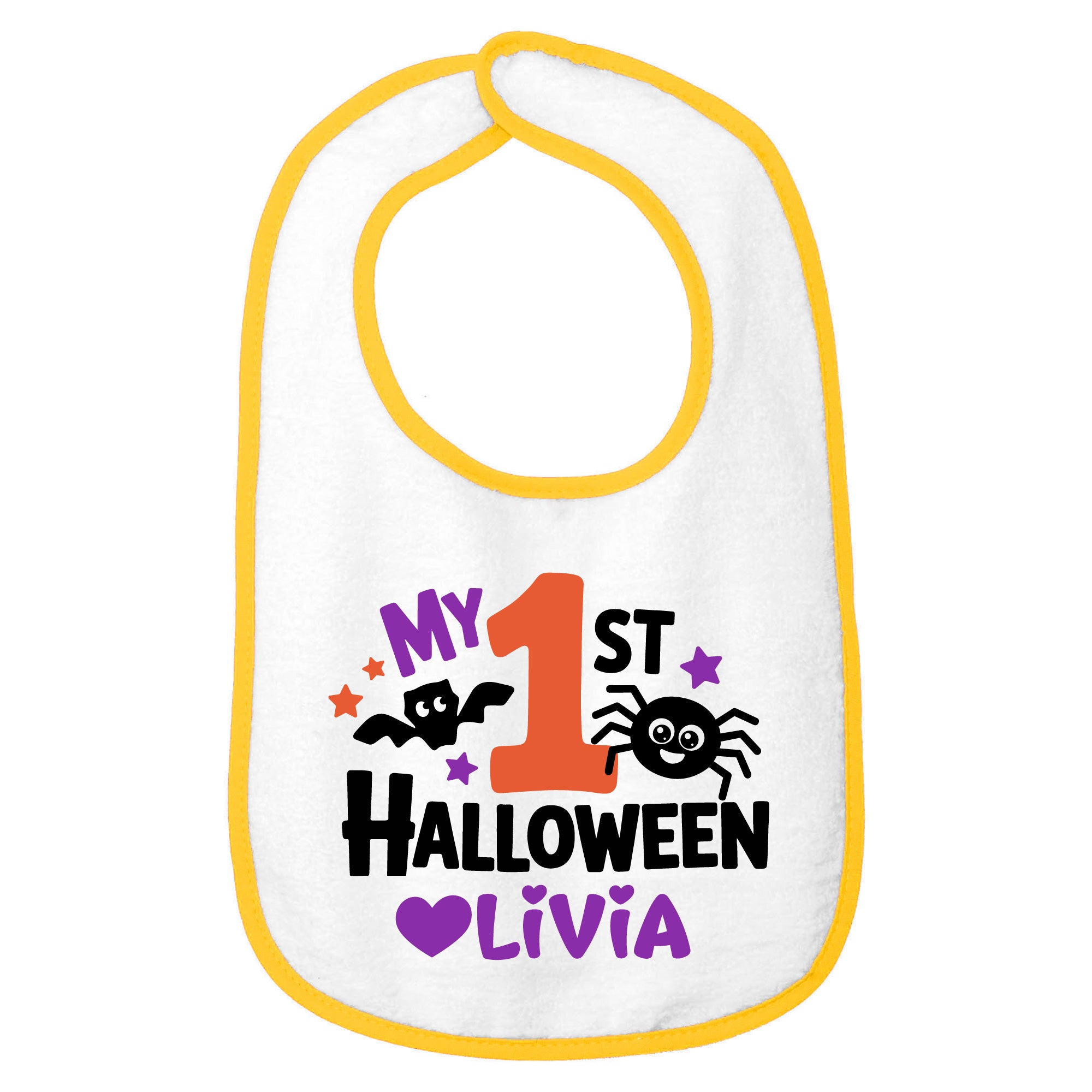 Personalized My 1st Halloween Cotton Terry Baby Bib | Custom Name