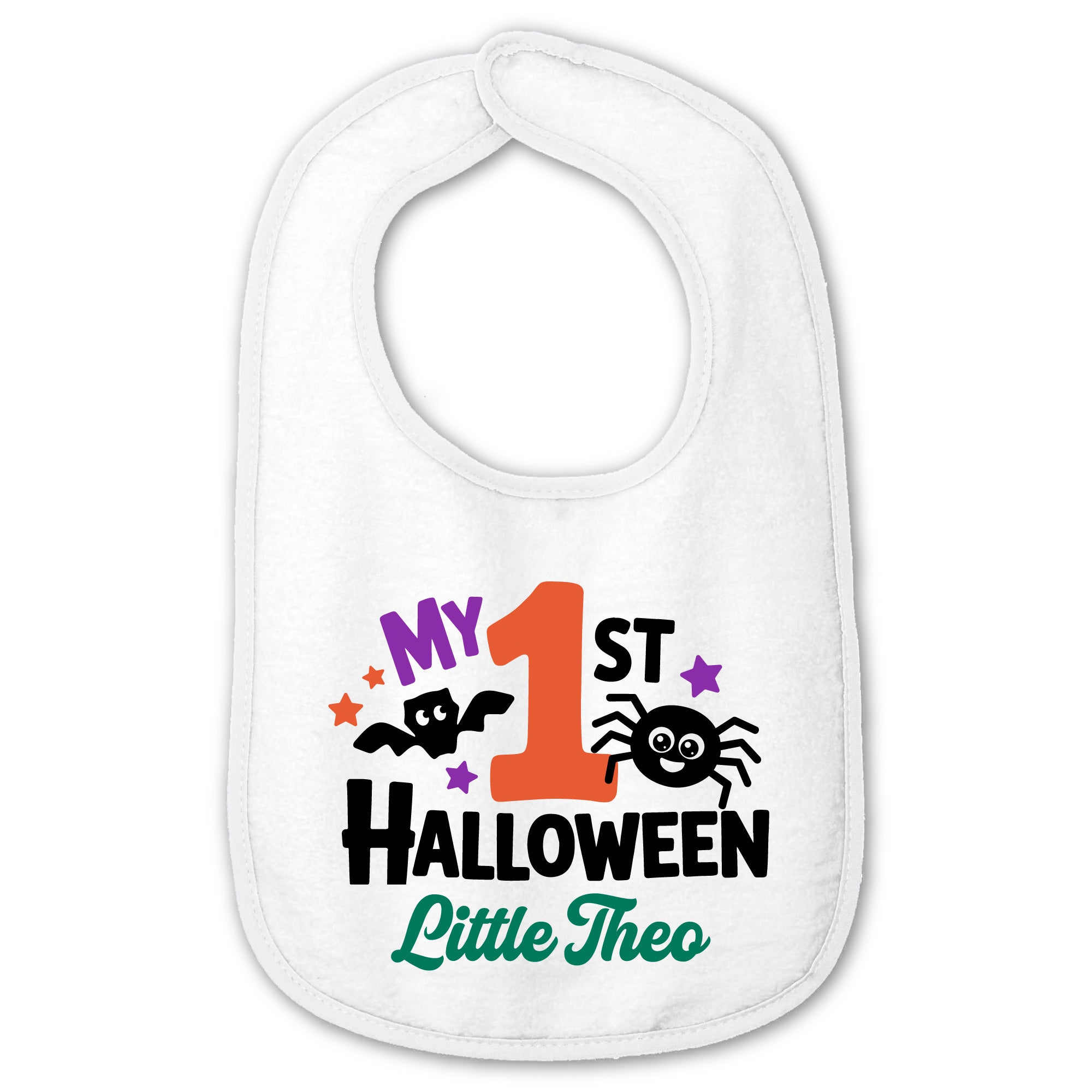 Personalized My 1st Halloween Cotton Terry Baby Bib | Custom Name