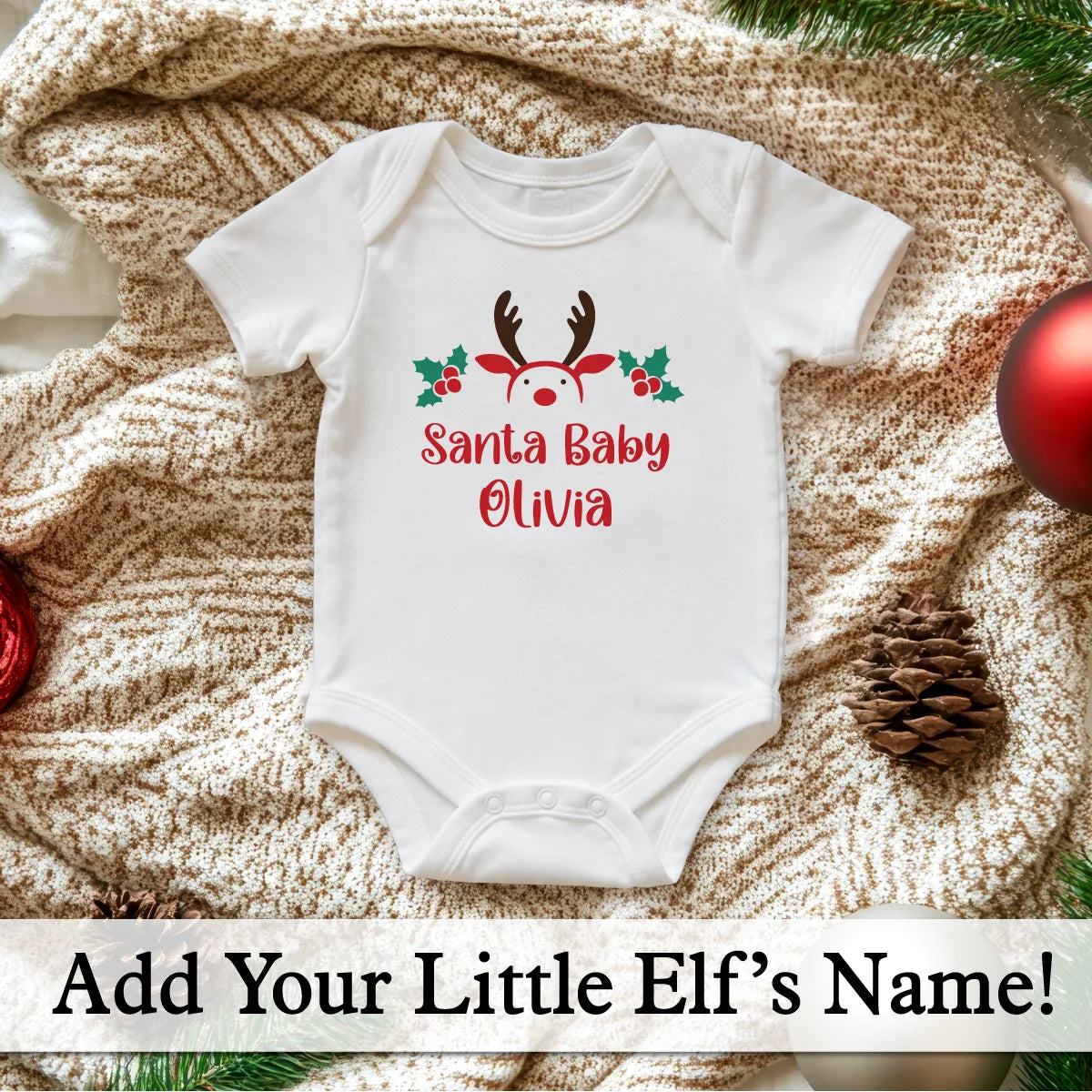 Personalized Christmas Baby Bodysuit