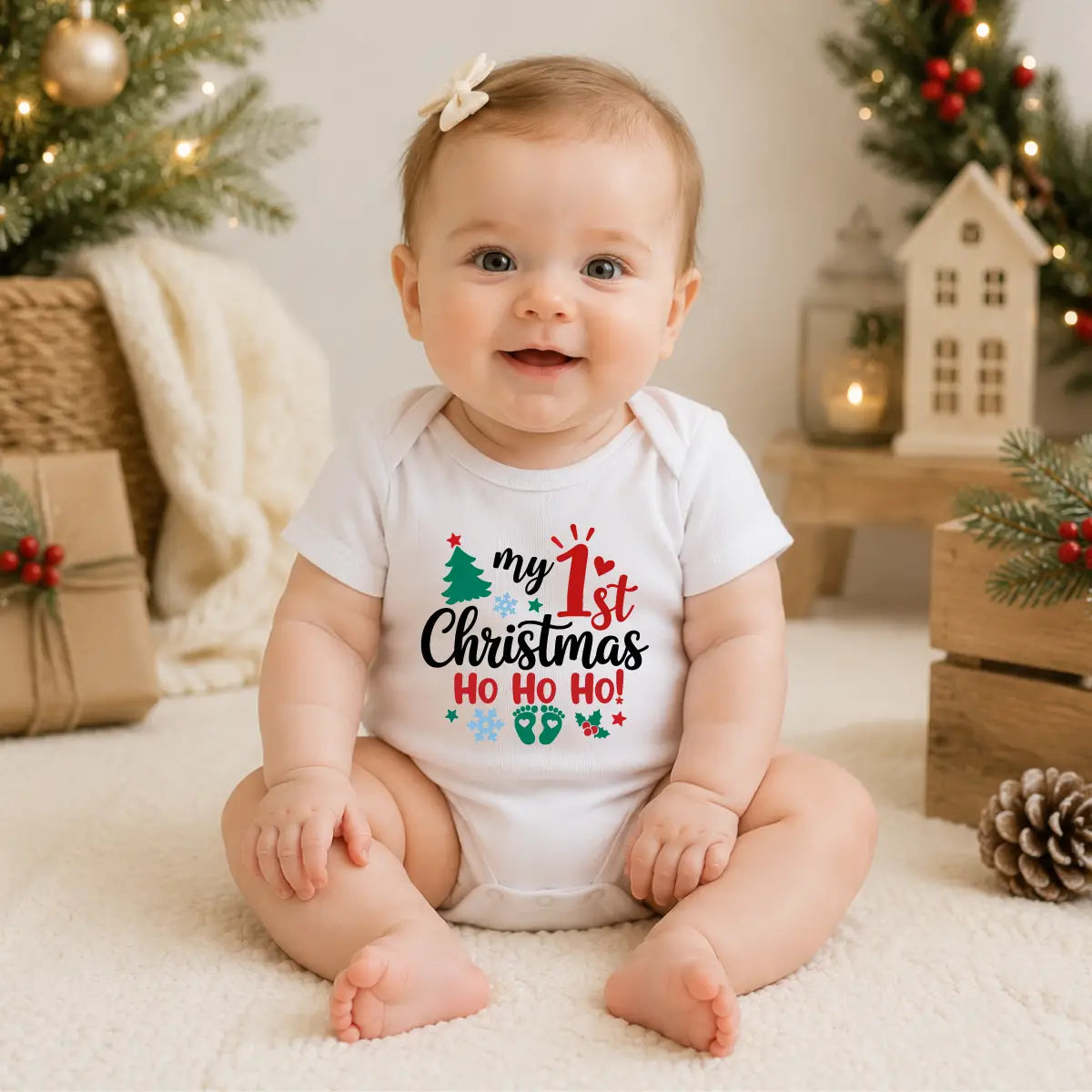 1st Christmas Baby Bodysuit