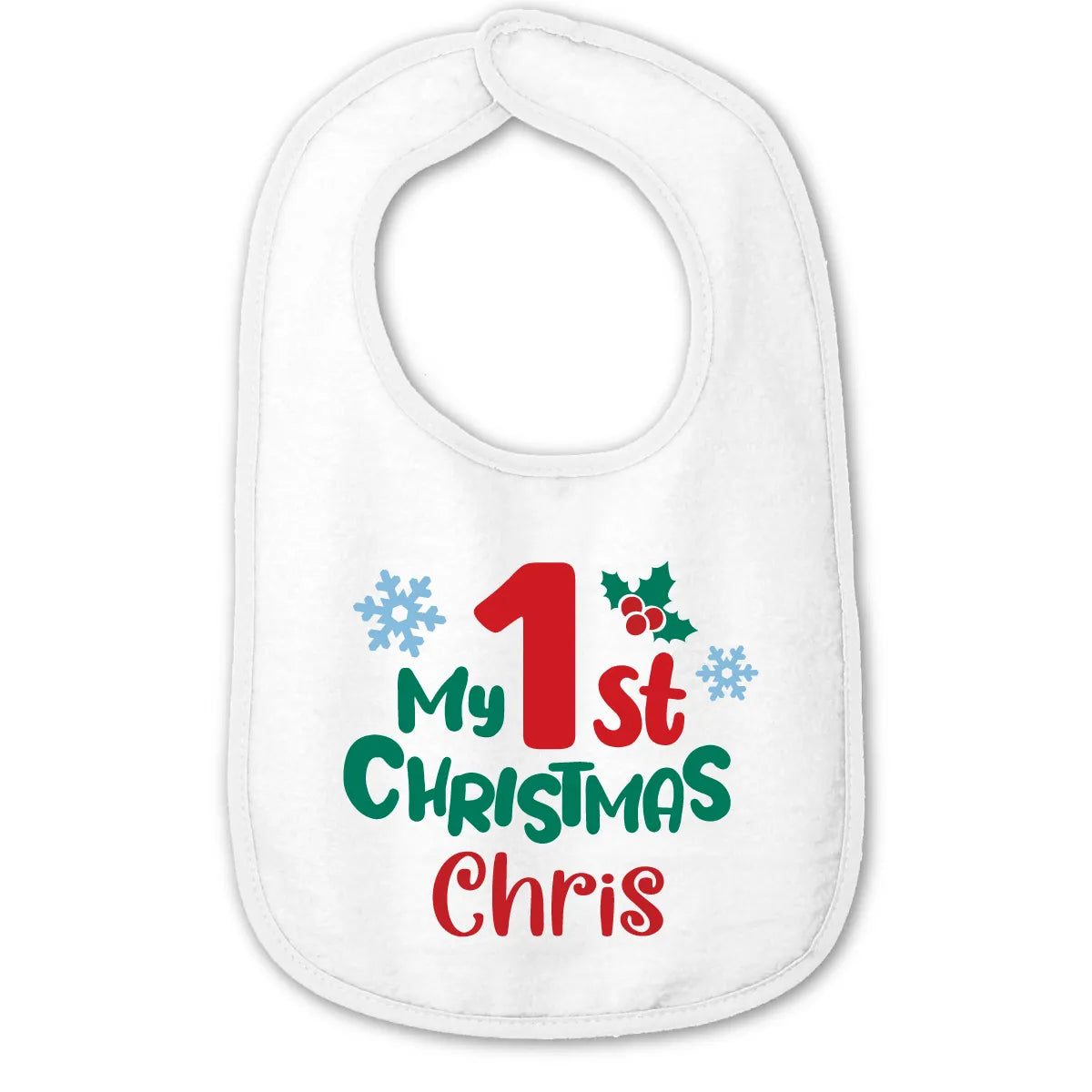 Personalized My 1st Christmas Baby Bib