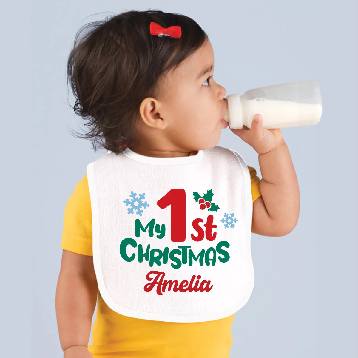 Personalized My 1st Christmas Baby Bib