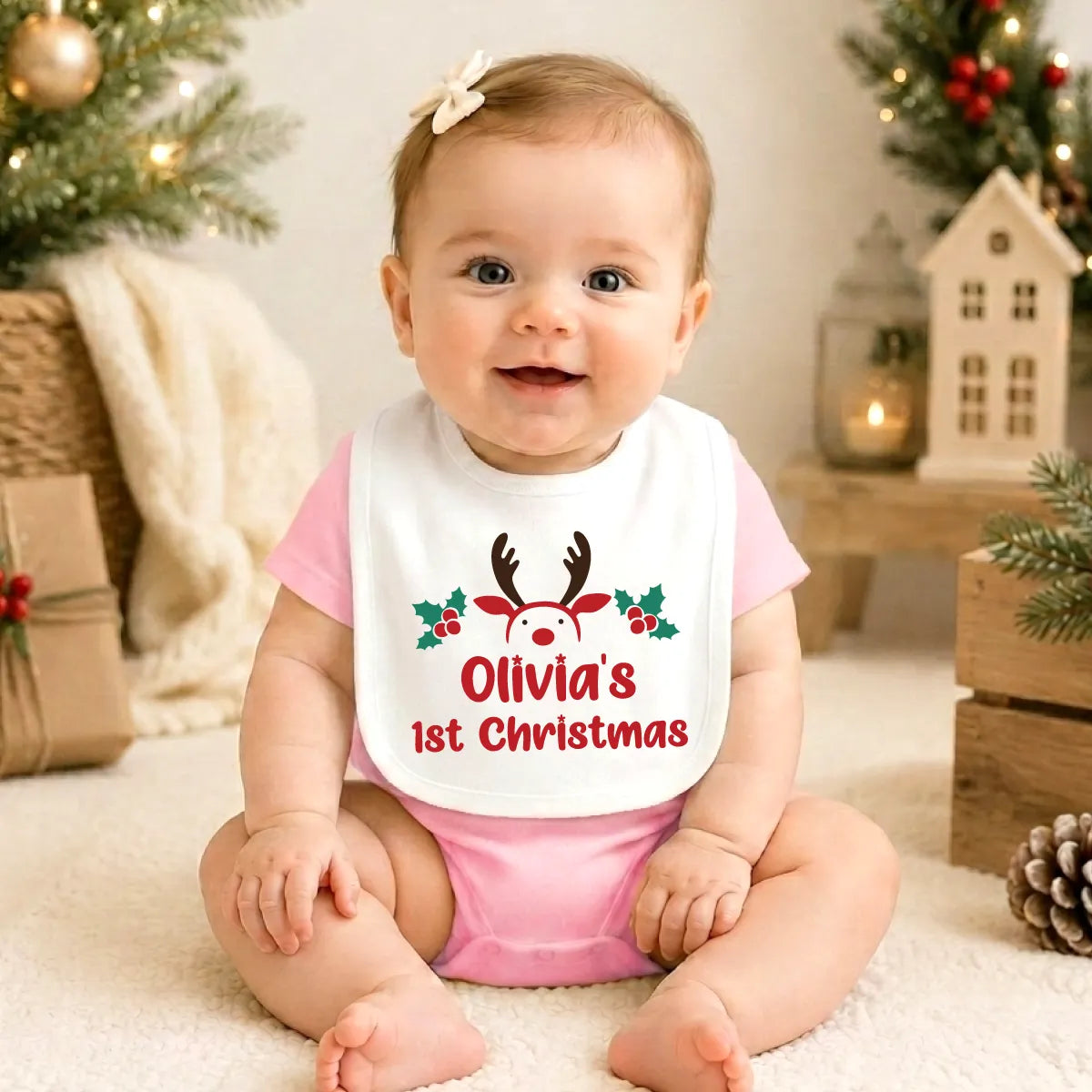 Personalized Christmas Baby Bib