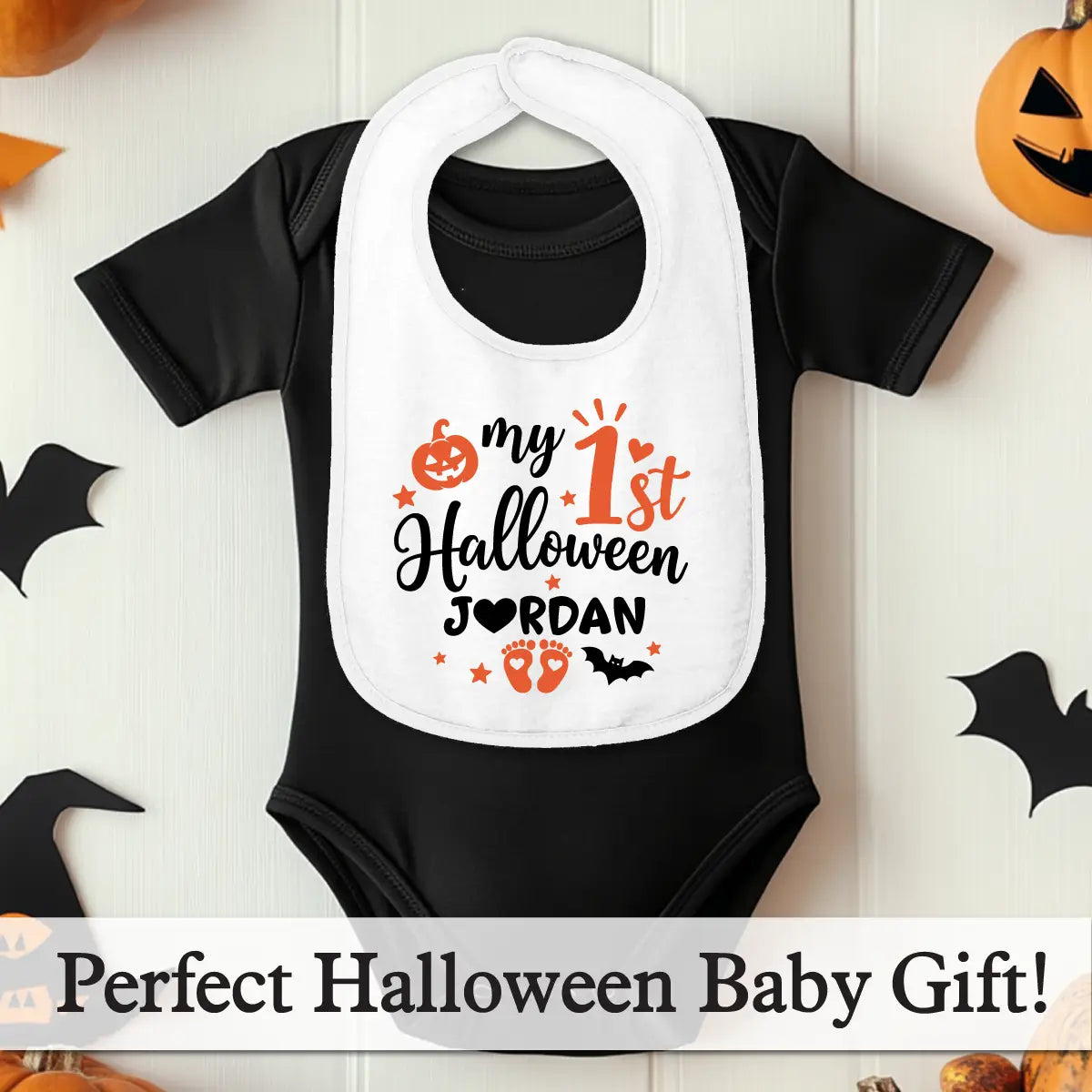 Personalized 1st Halloween Baby Bib