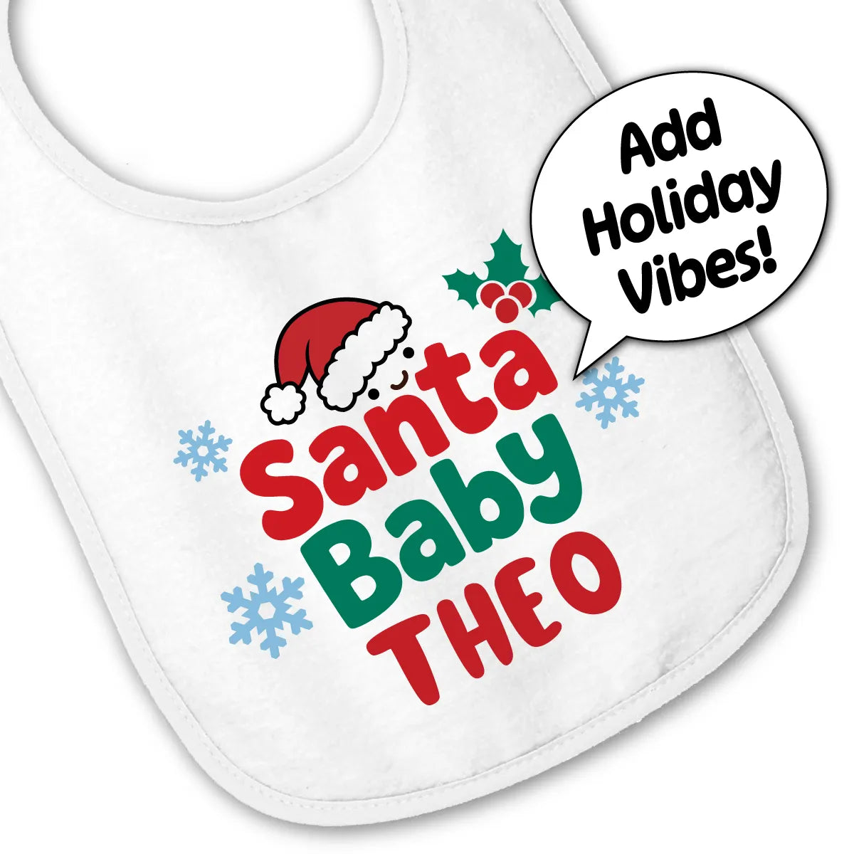 Personalized Santa Baby Christmas Bib