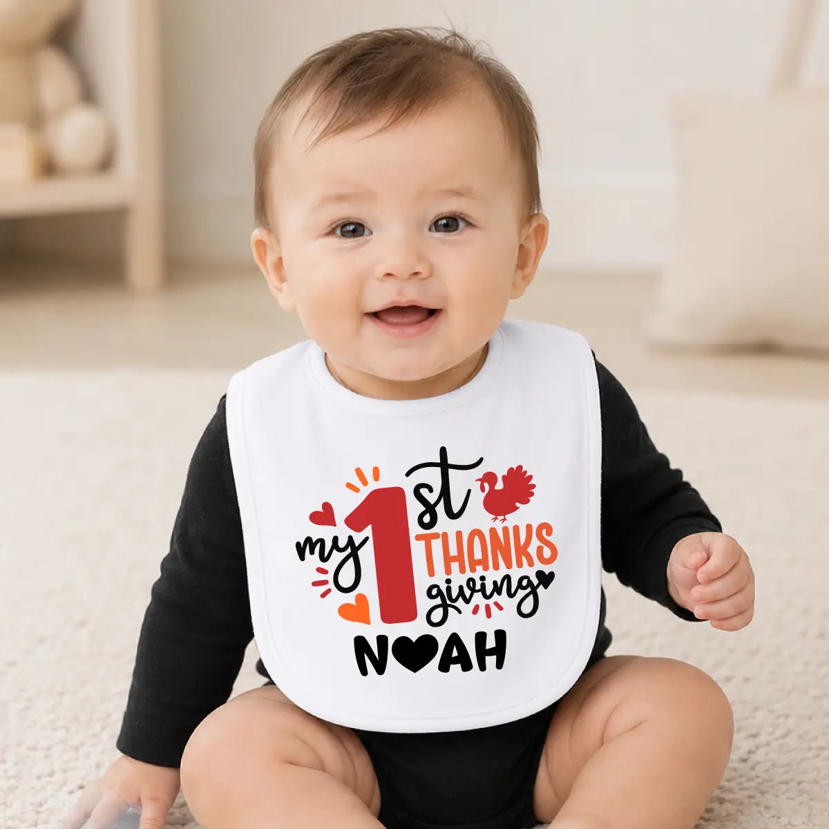 Personalized Thanksgiving Baby Bib