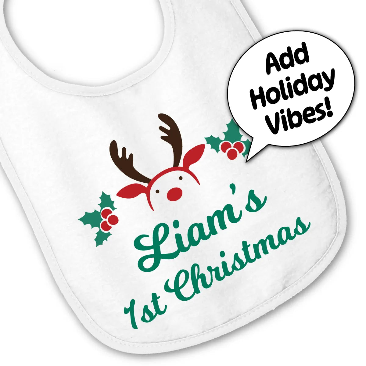 Personalized Christmas Baby Bib